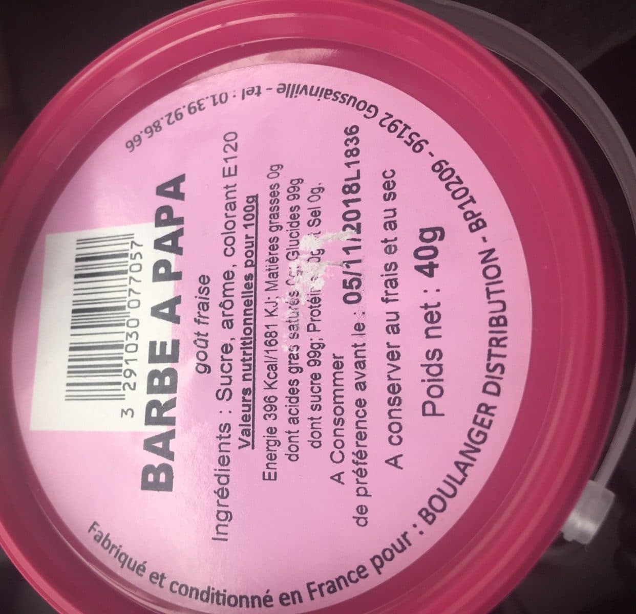 Open Food Facts BARBE A PAPA packshot