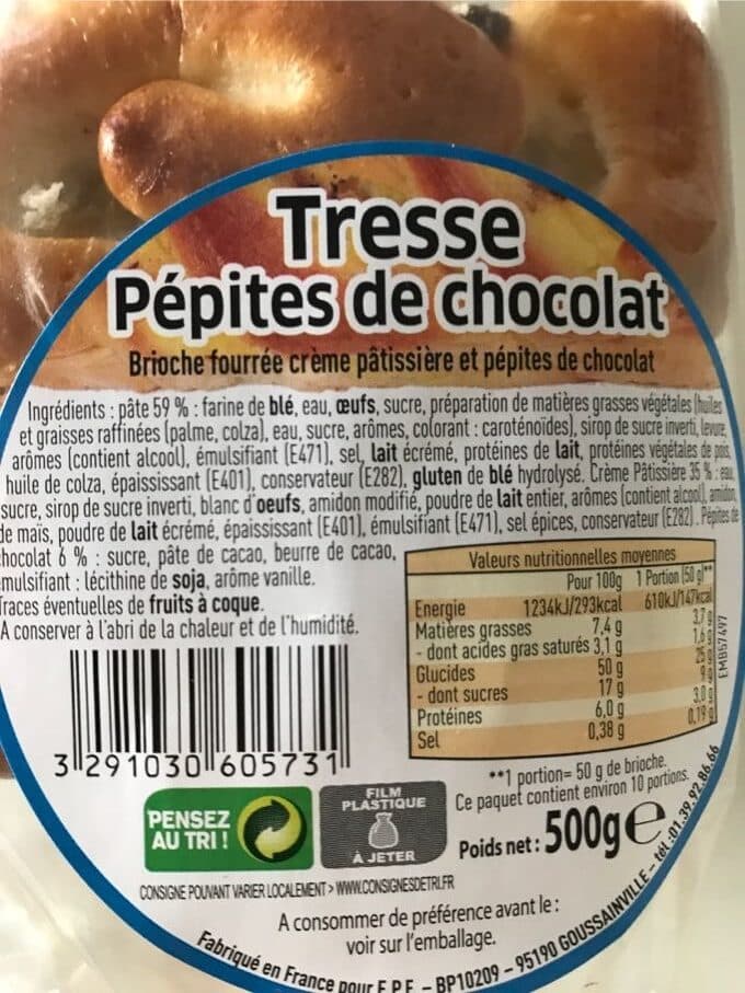 (sans marque) Tresse pépites de chocolat packshot