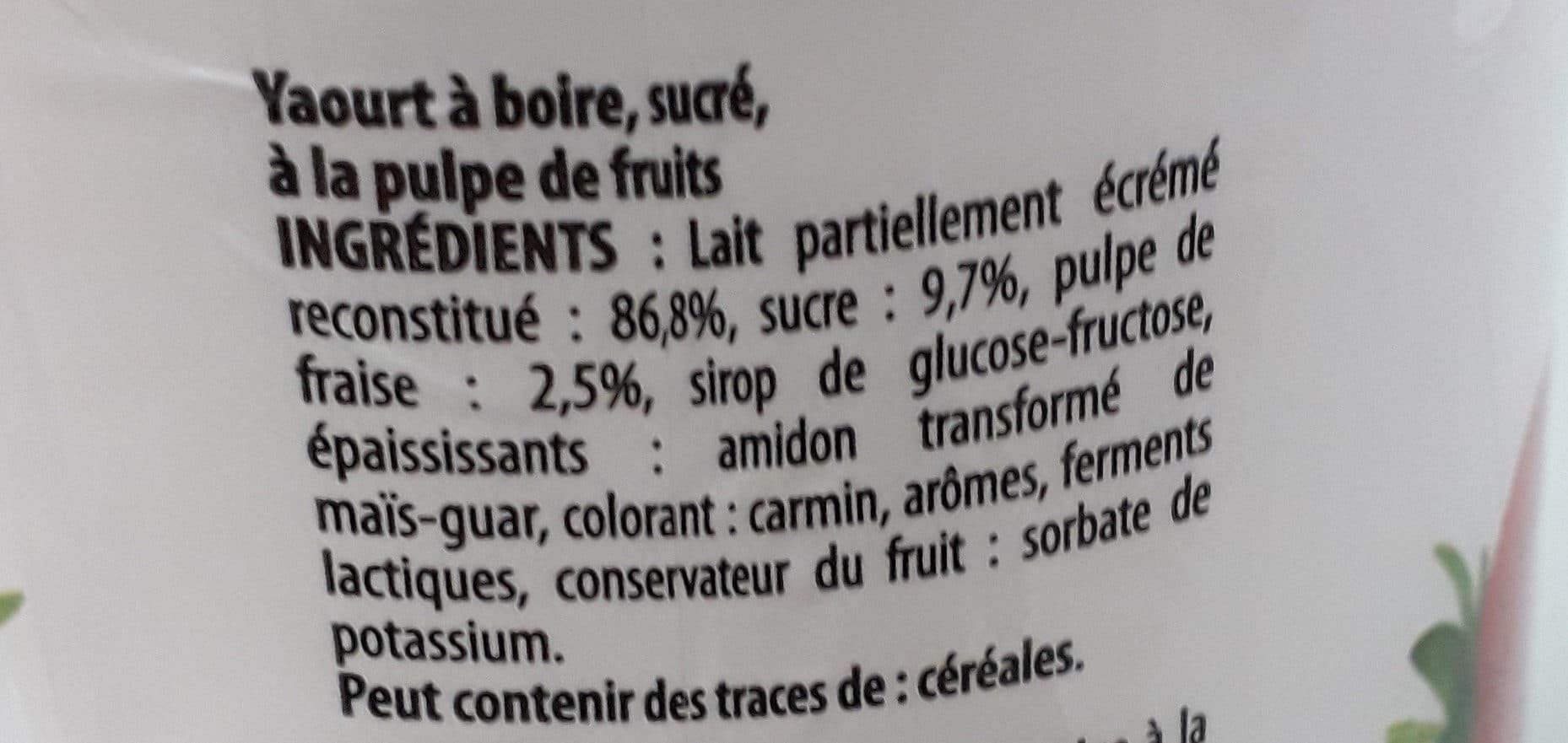 Leader Price Yaourt a boire fraise packshot