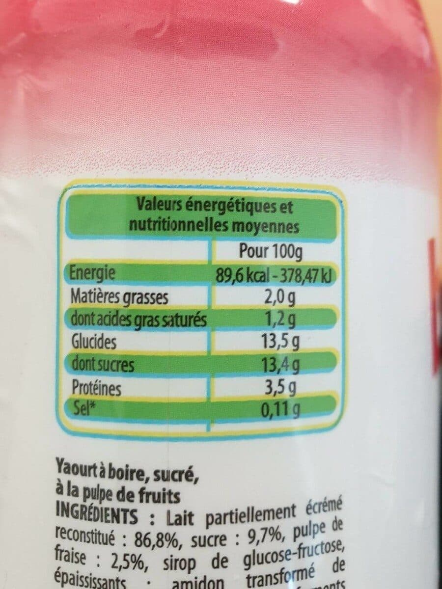 Leader Price Yaourt a boire fraise packshot