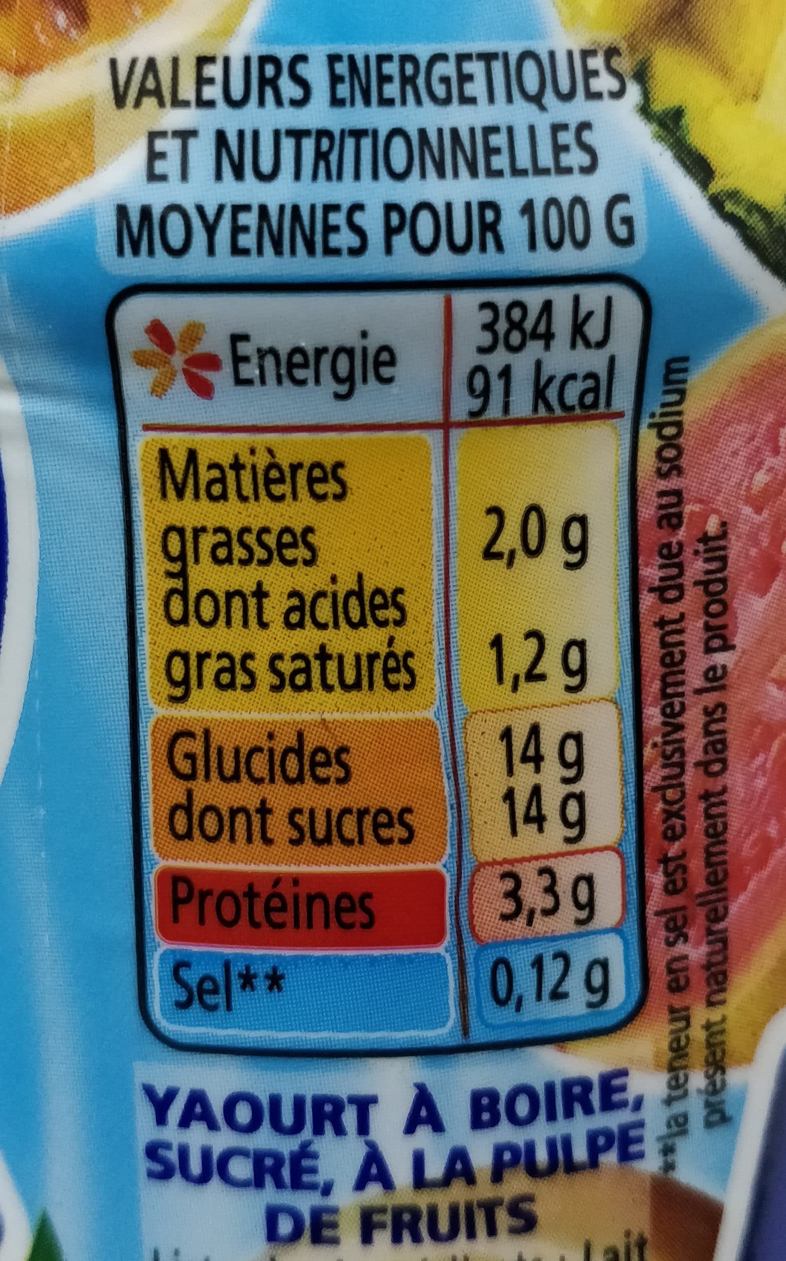 Yoplait Yop tropical packshot