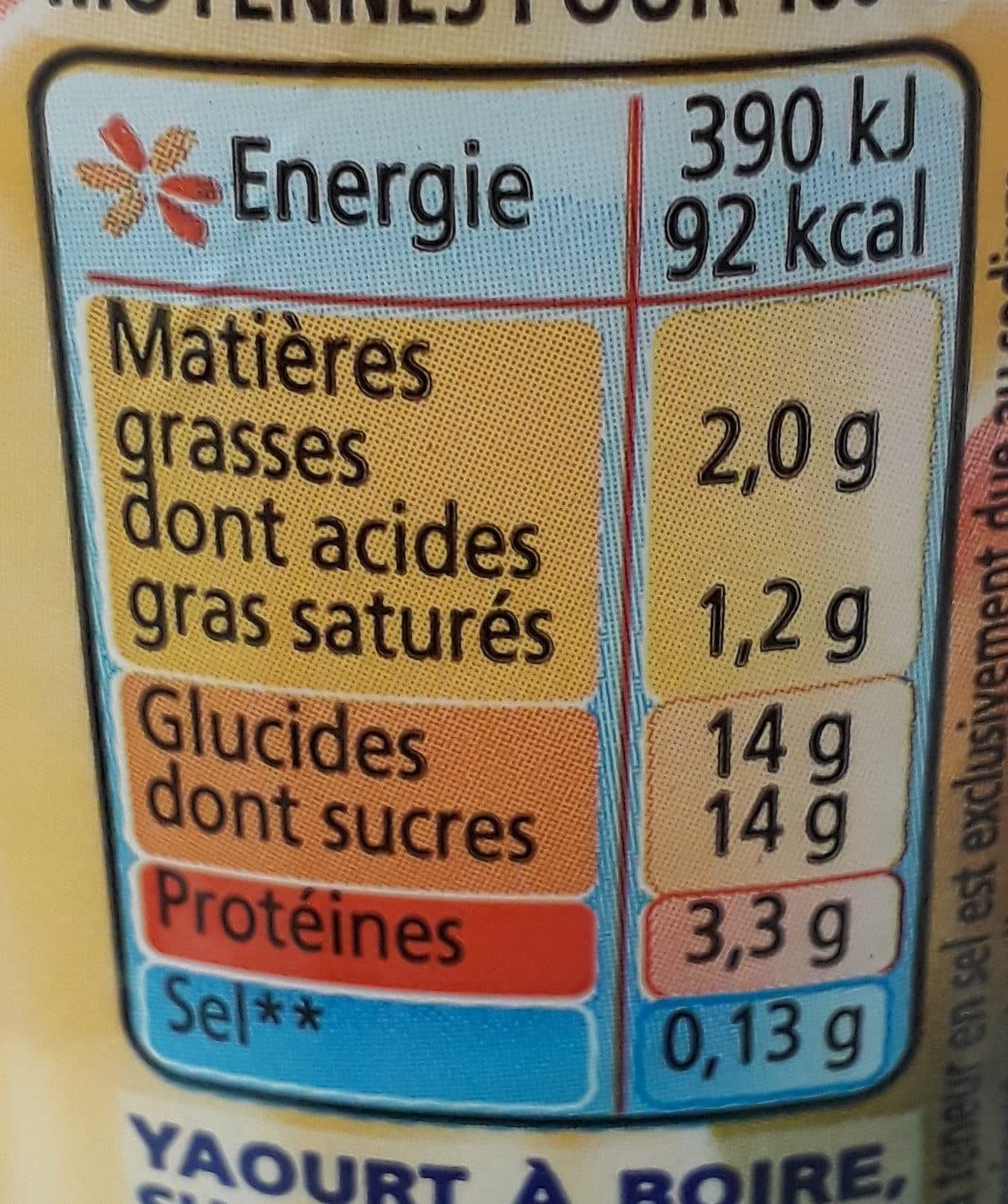 yoplait Yaourts à boire à la pulpe de mangue Yop mangue packshot