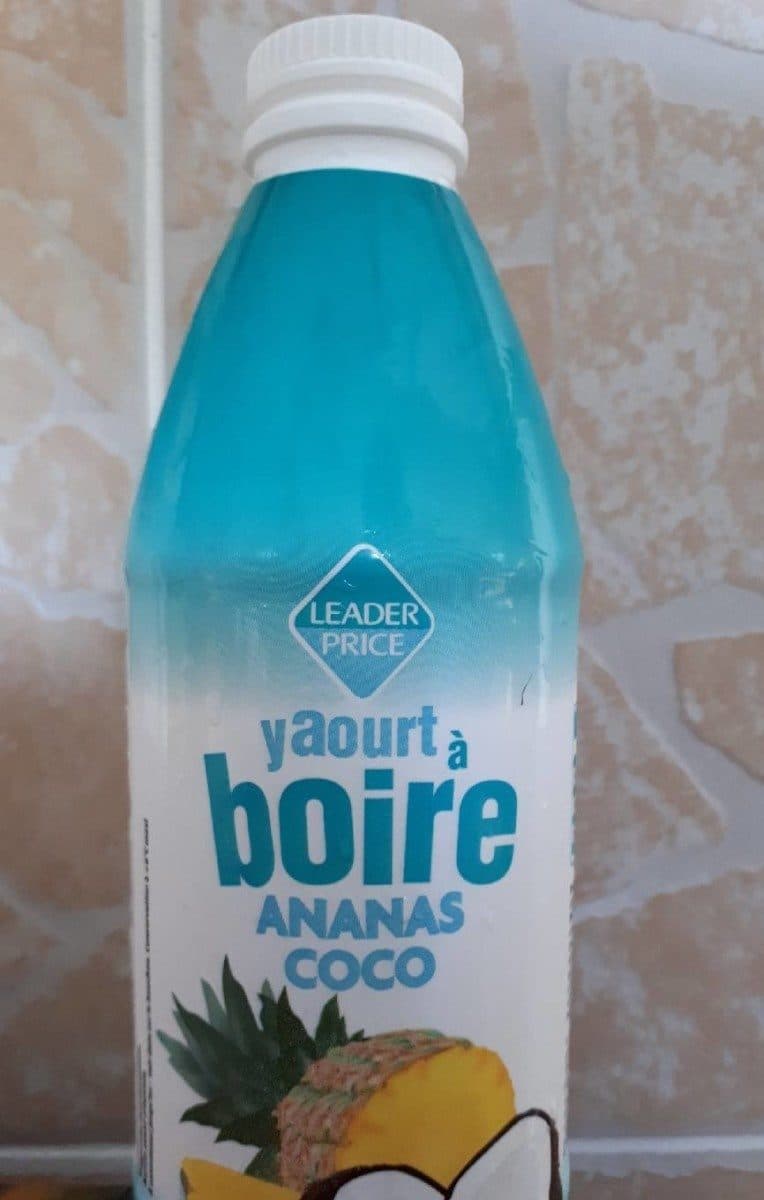 Leader Price Yaourt à boire pulpe ananas coco packshot