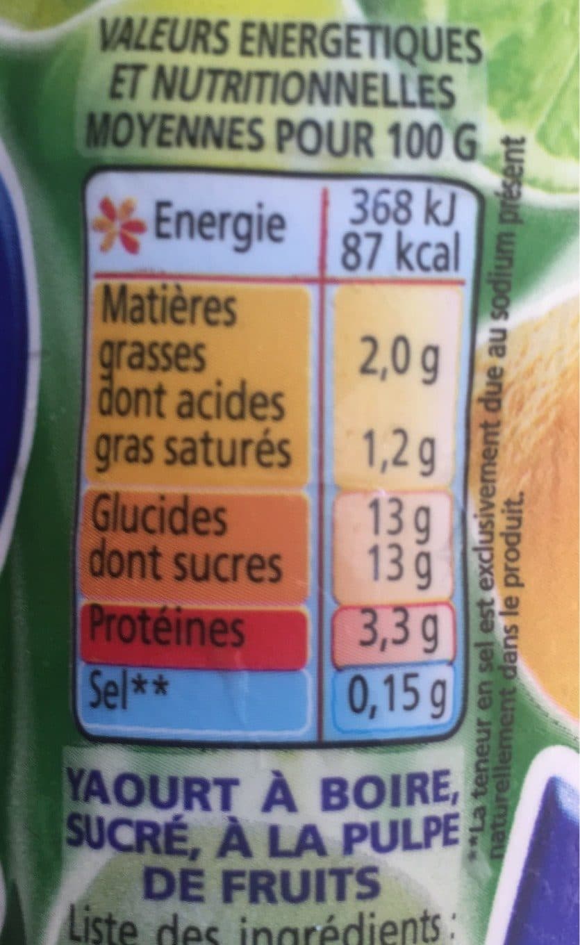 Yoplait Yaourt à boire pulpe de citron YOP citron packshot