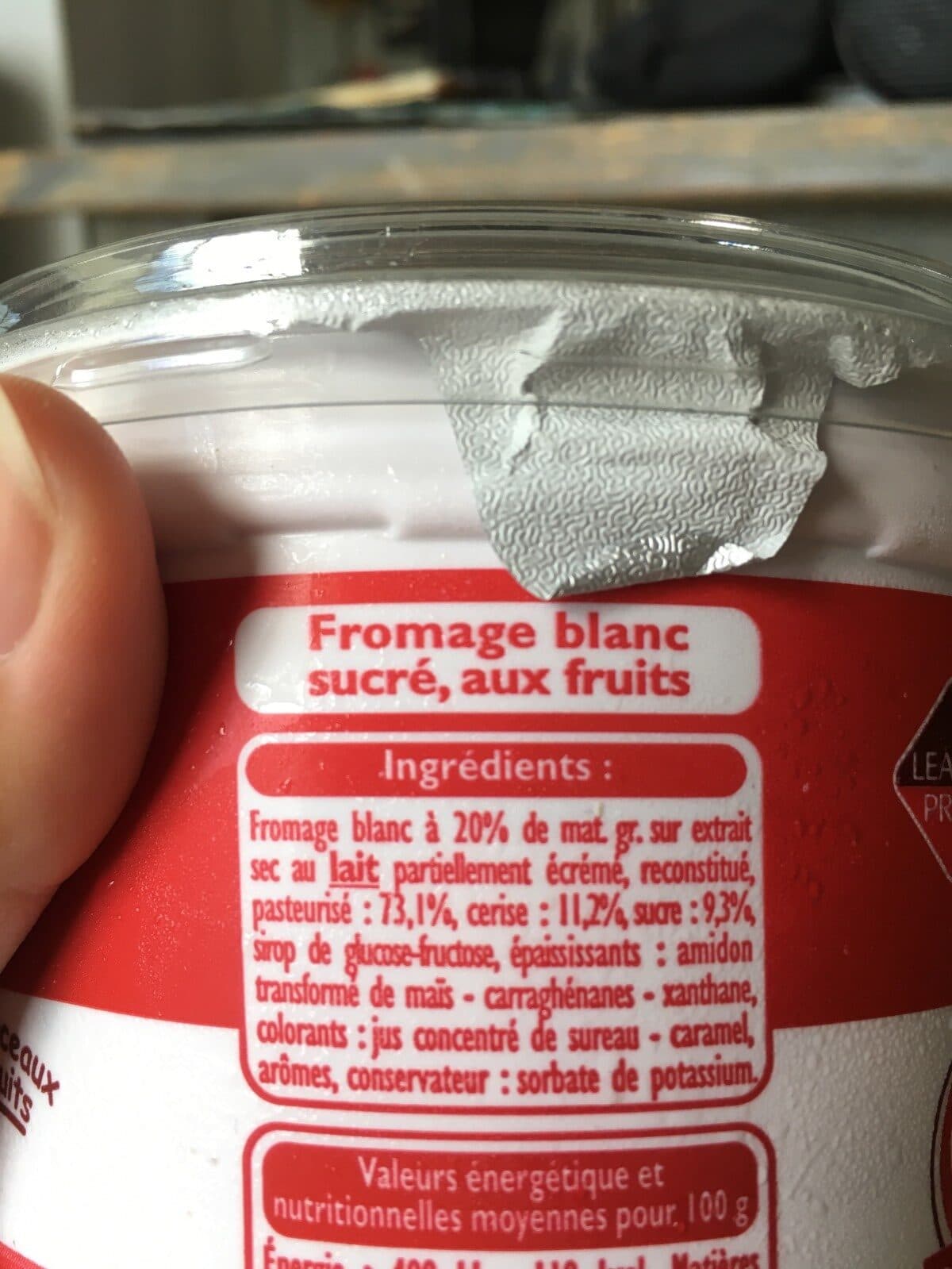 Leader Price Fromage blanc cerise packshot