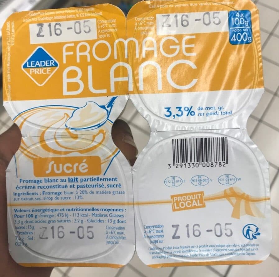 Leader Price Fromage blanc packshot