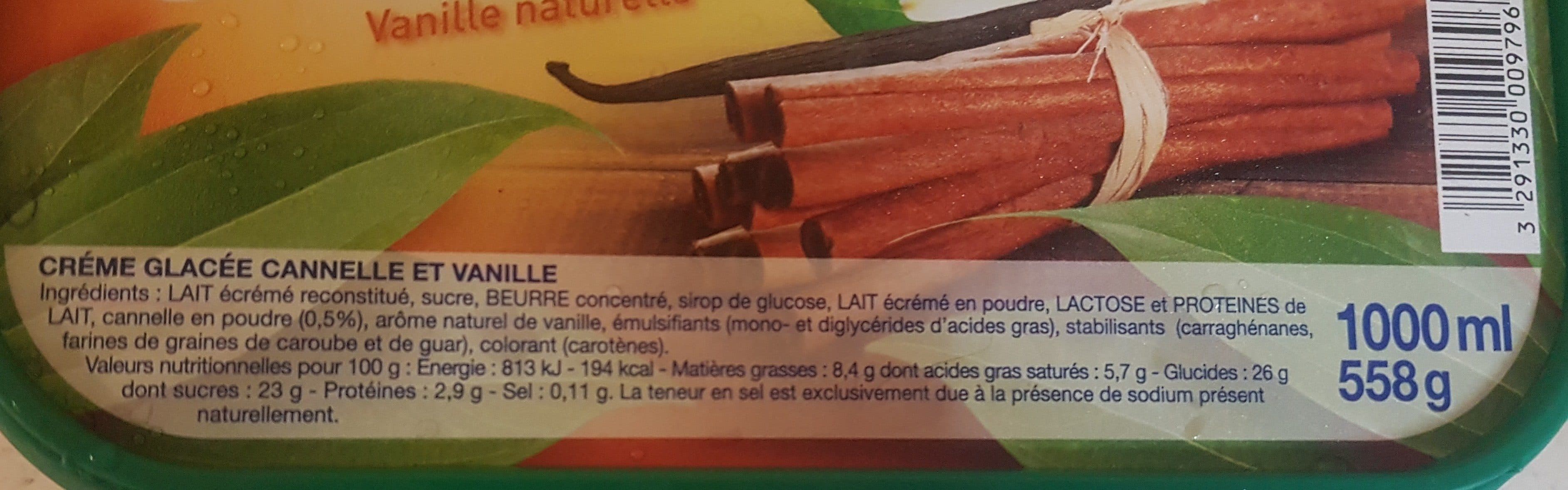 Open Food Facts Crème glacée cannelle vanille naturelle packshot