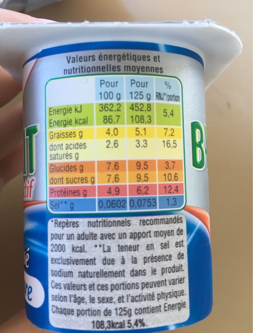 Yoplait B de Yoplait brassé nature packshot