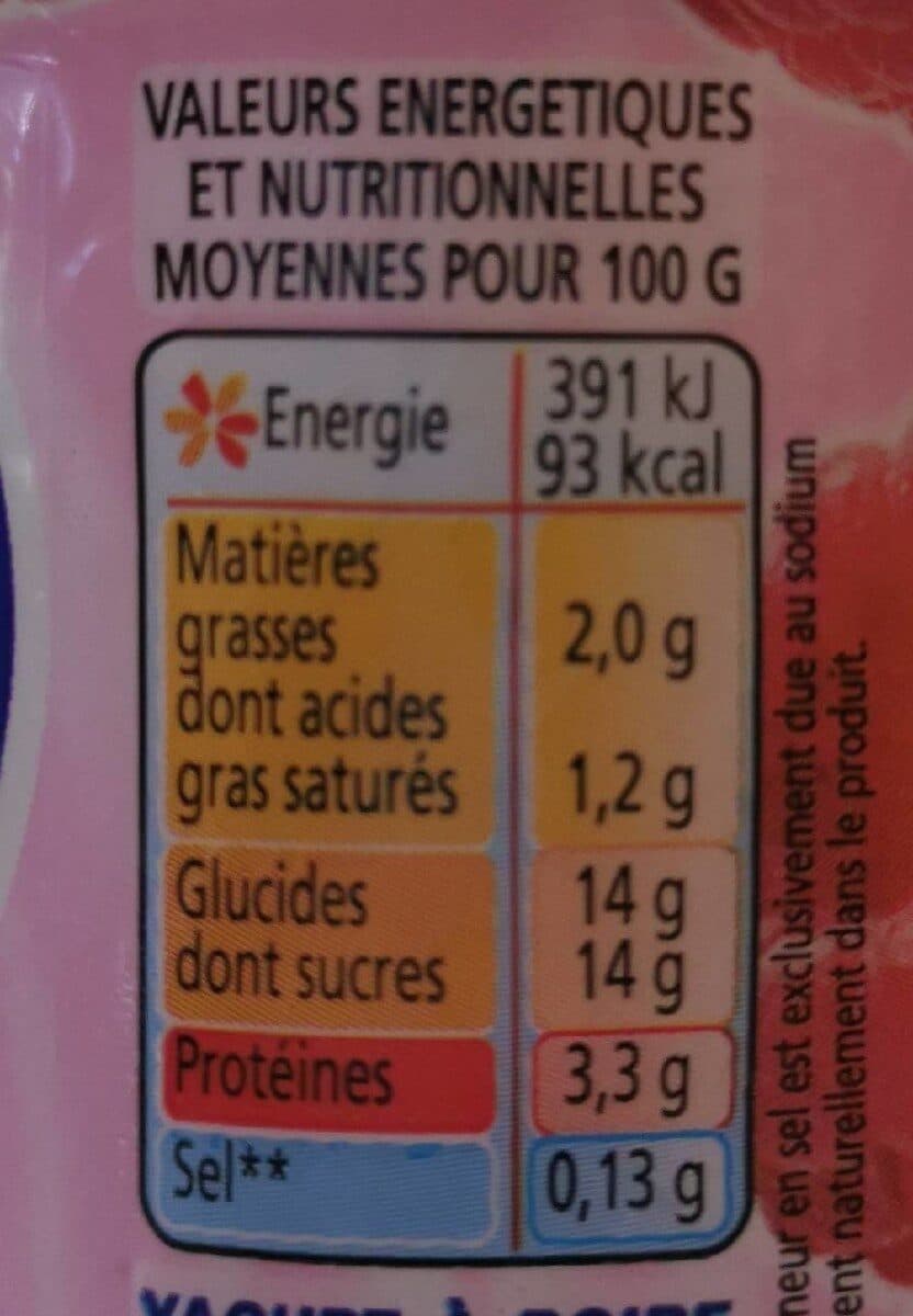 yoplait Yop - Yaourts à boire pulpe framboise packshot