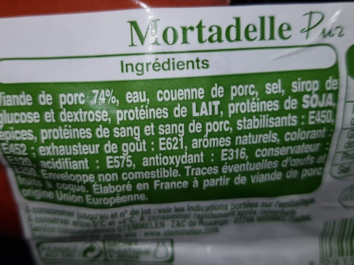 Open Food Facts Mortadelle pur porc packshot