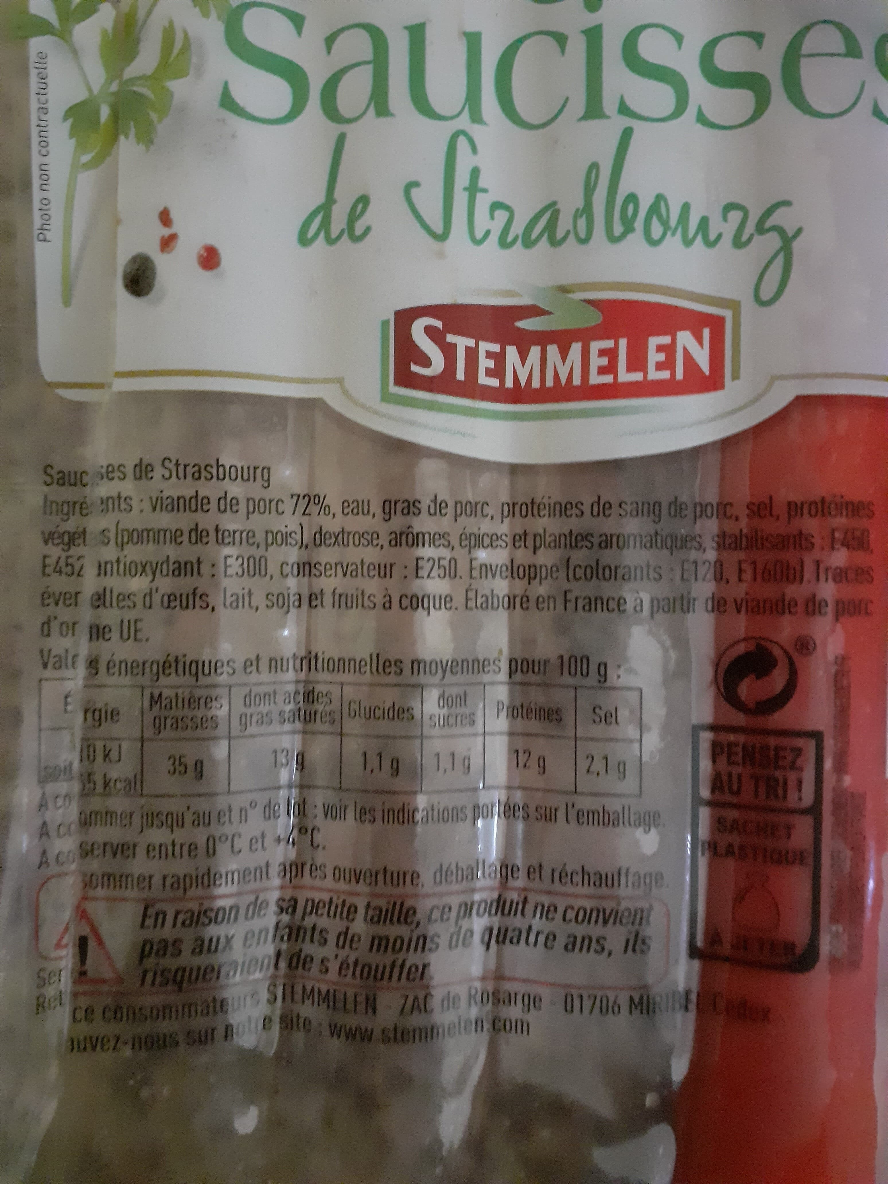 Stemmelen Saucisses Strasbourg packshot