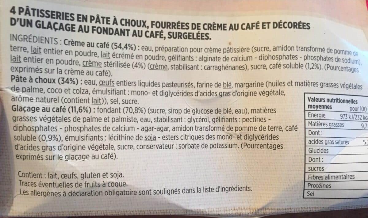 Open Food Facts Eclairs au café packshot
