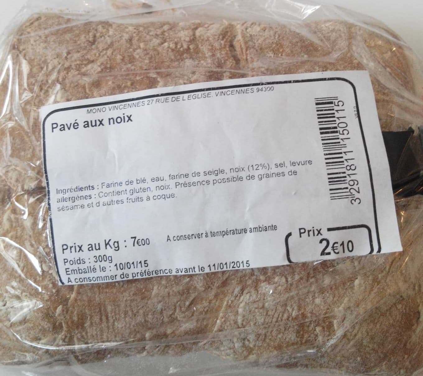 Sans marque Pavé aux noix packshot