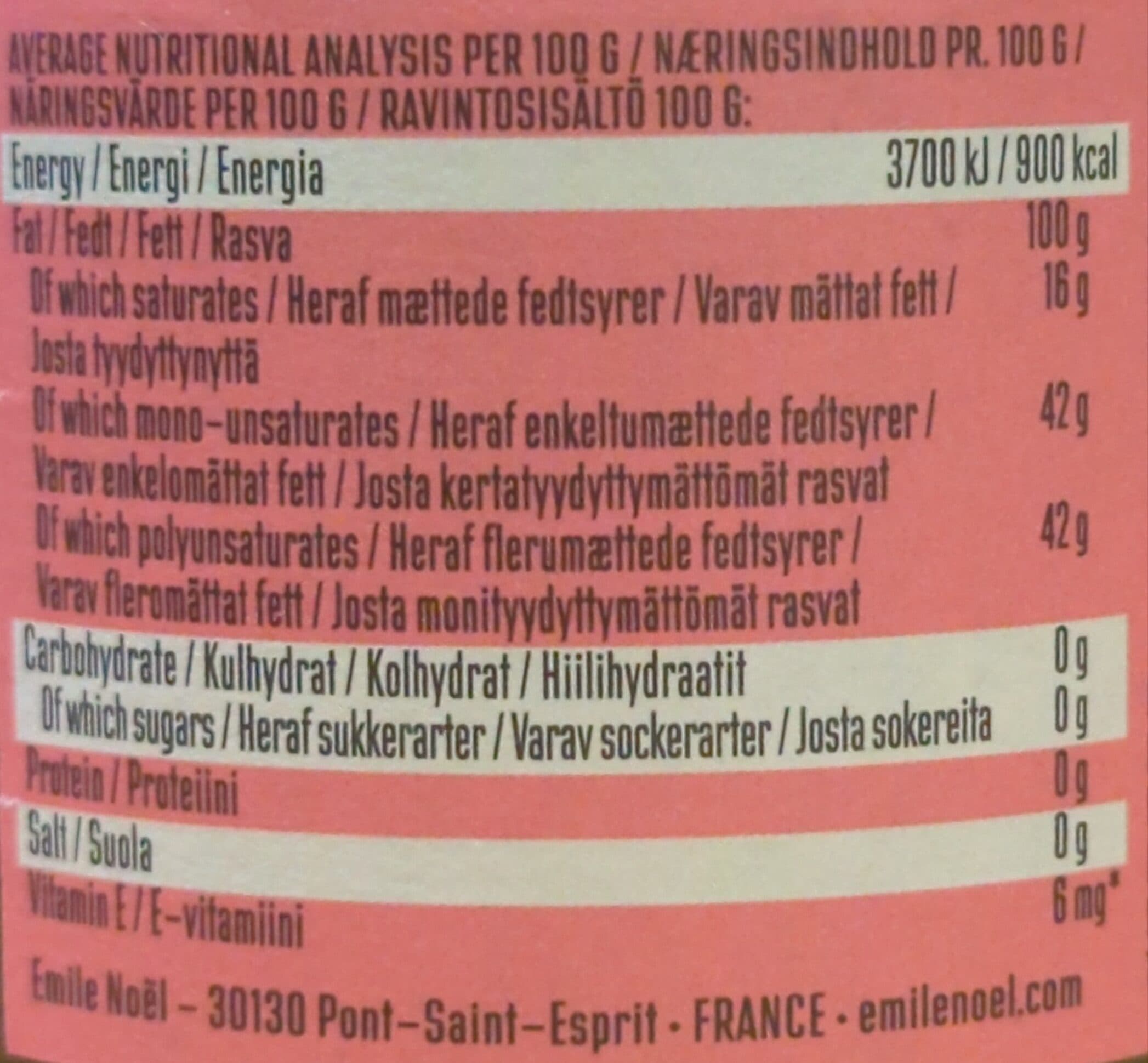 Emile Noël Organic Virgin Oil Sesame packshot