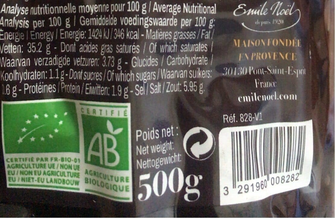 Emile Noël olives noires au naturel packshot