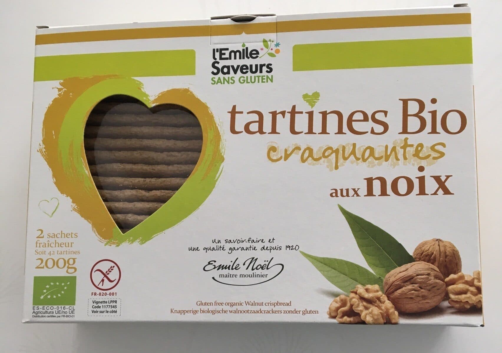 Emile noel Tartines bio craquantes aux noix packshot