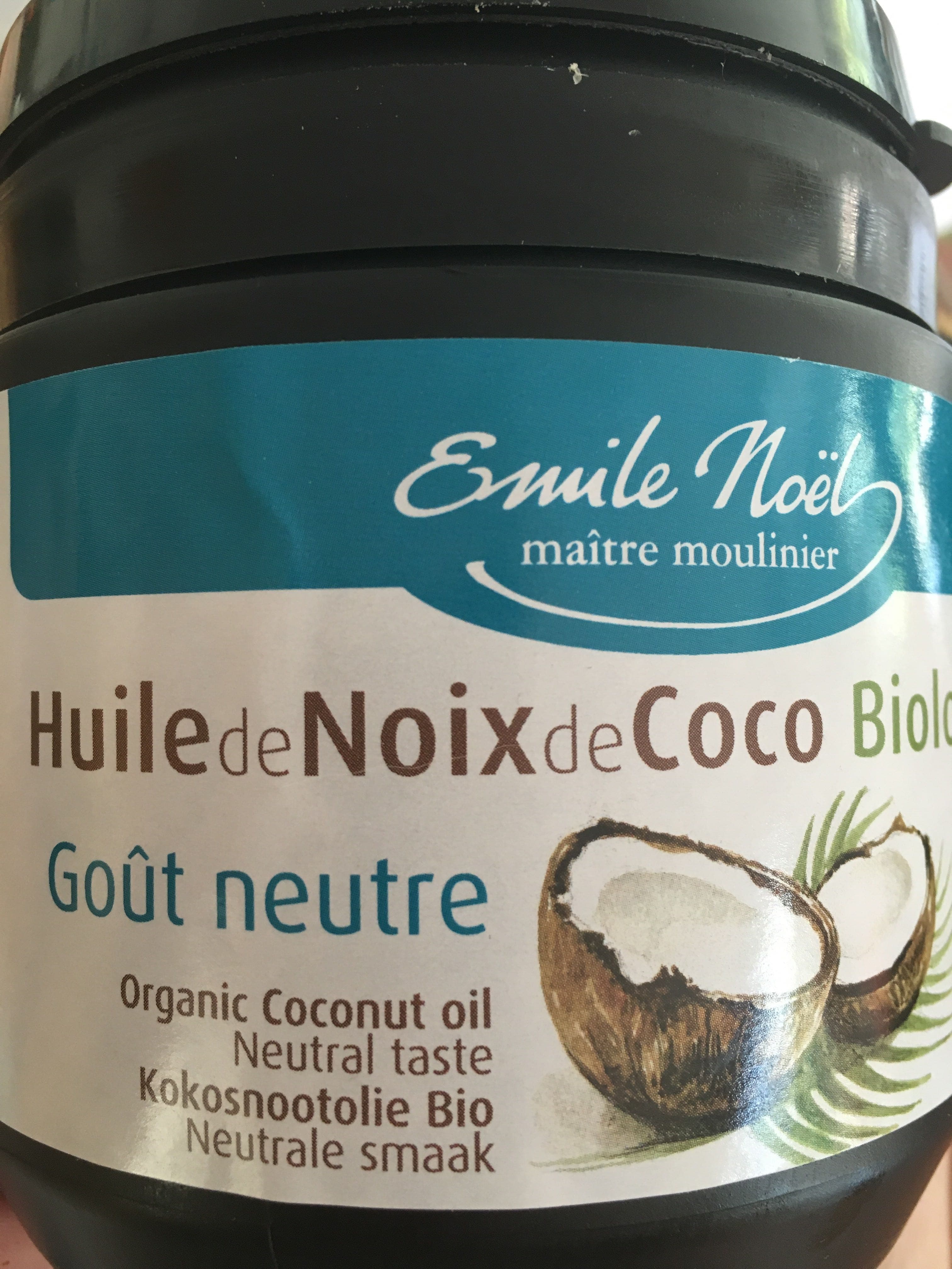 Émile noël Huile de noix de coco biologique goût neutre packshot