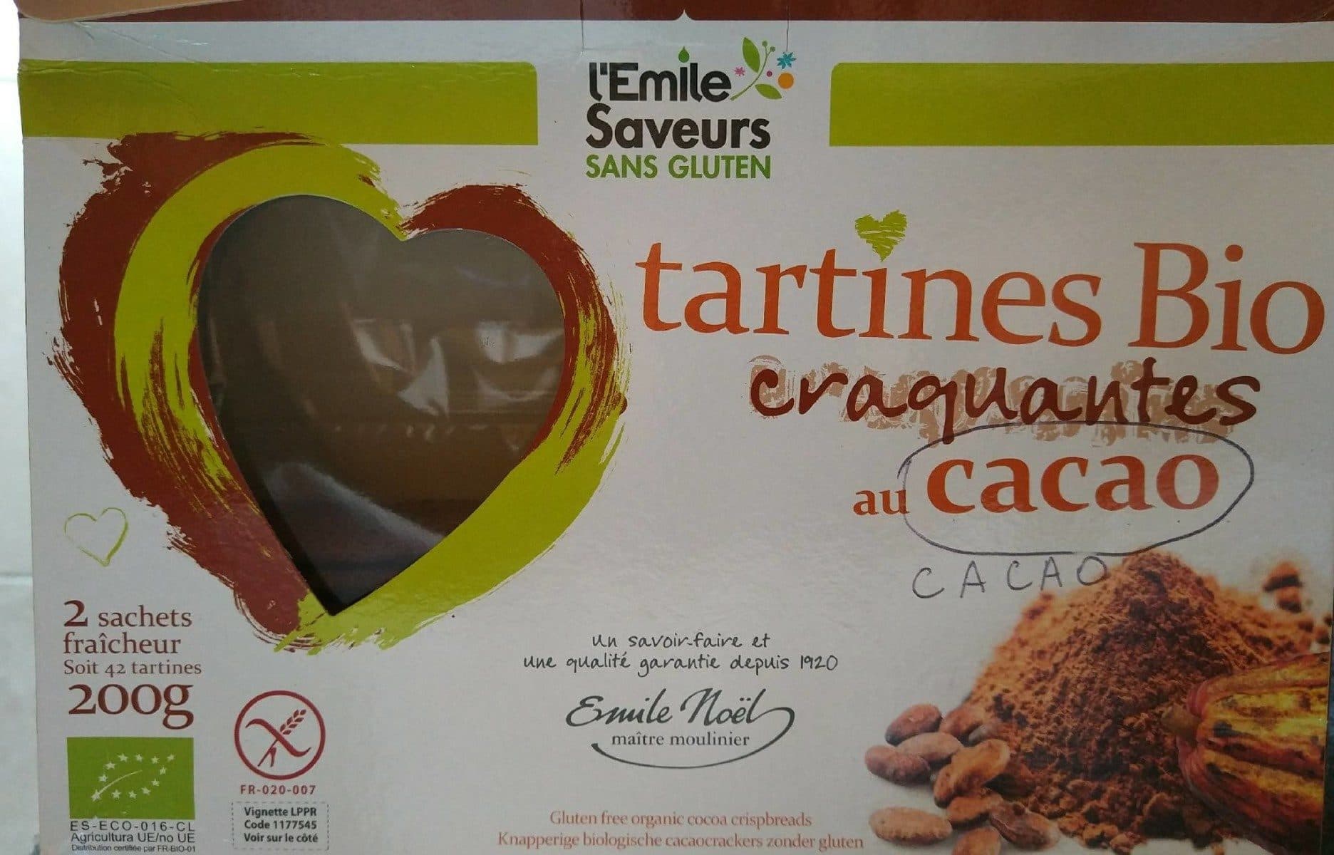 Emile noel Tartines bio craquantes au cacao packshot