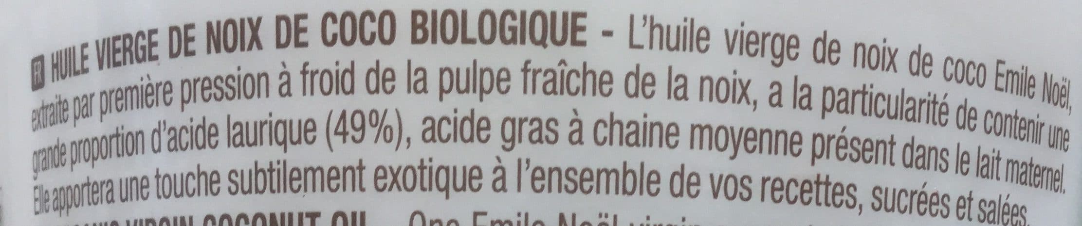 Émile Noël Huile vierge biologique Noix de Coco packshot