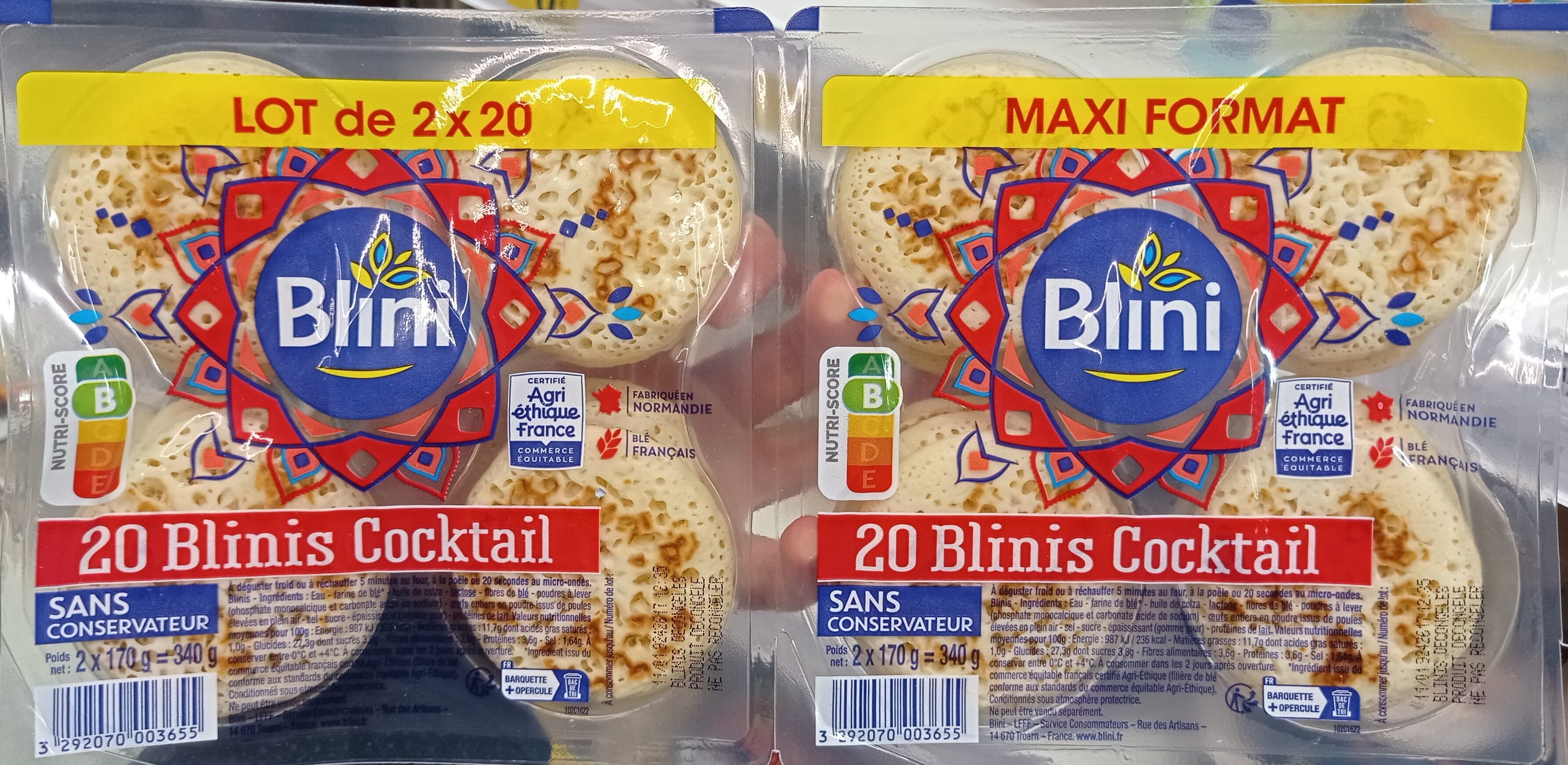 Blini Blinis cocktails - Lot de 2 Maxi Format (x 20) packshot