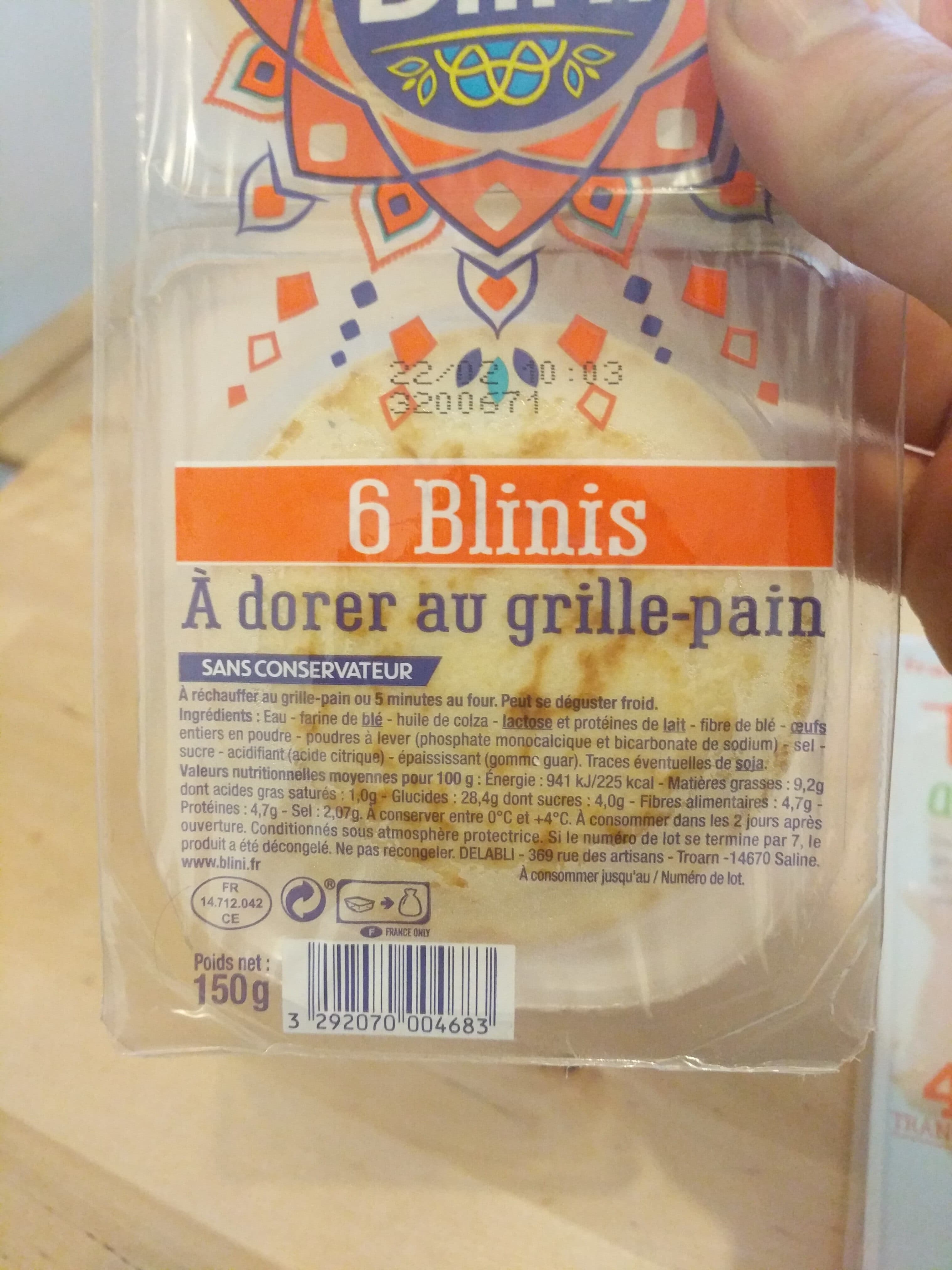 Blini 6 Blinis "Idéal avec du Saumon Fumé" packshot