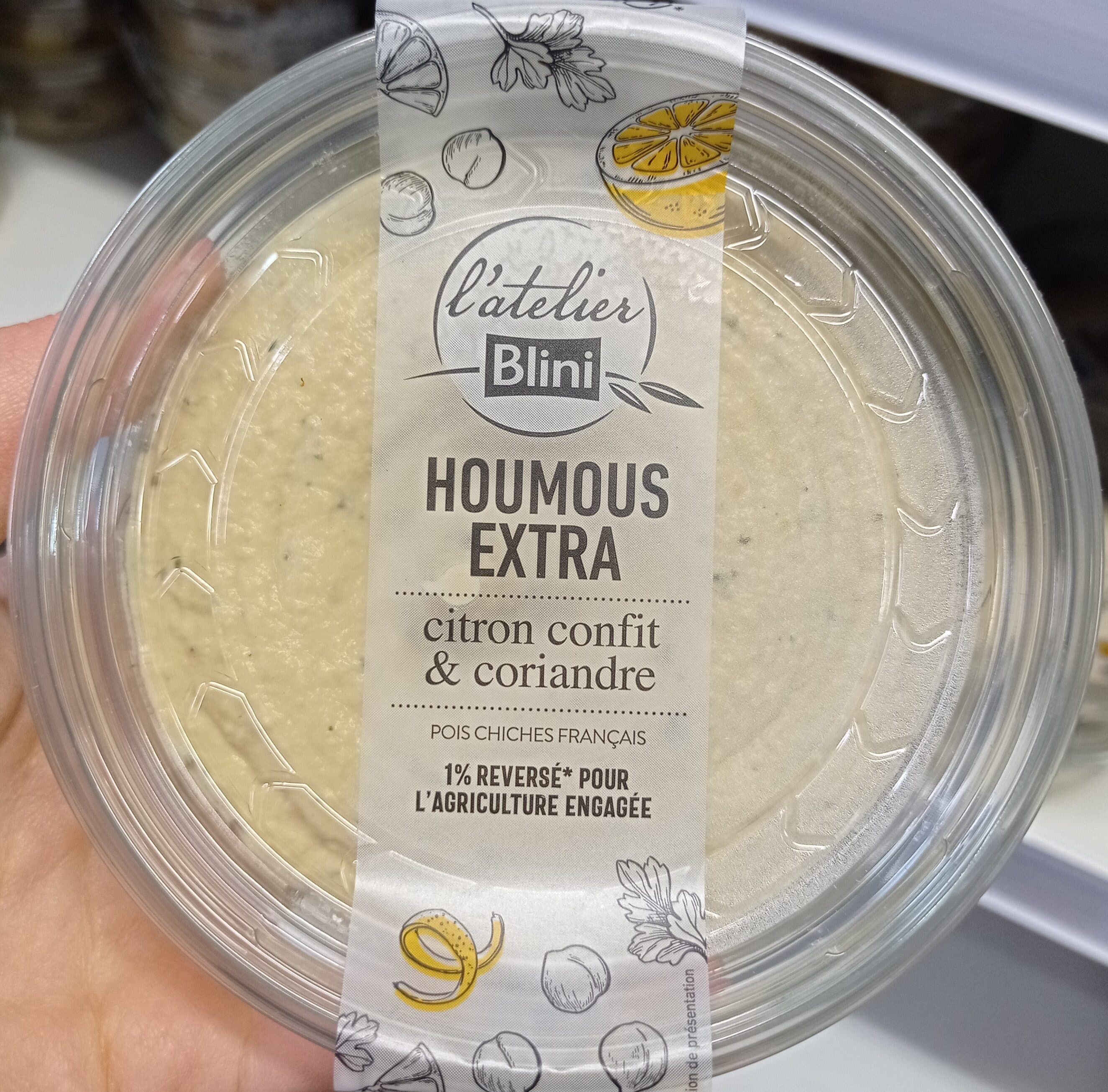 L'atelier Blini Houmous extra citron confit & coriandre packshot