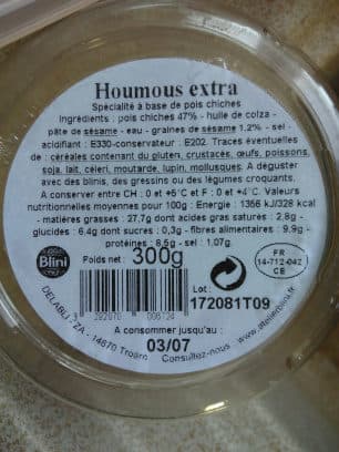 L'Atelier blini Houmous extra packshot
