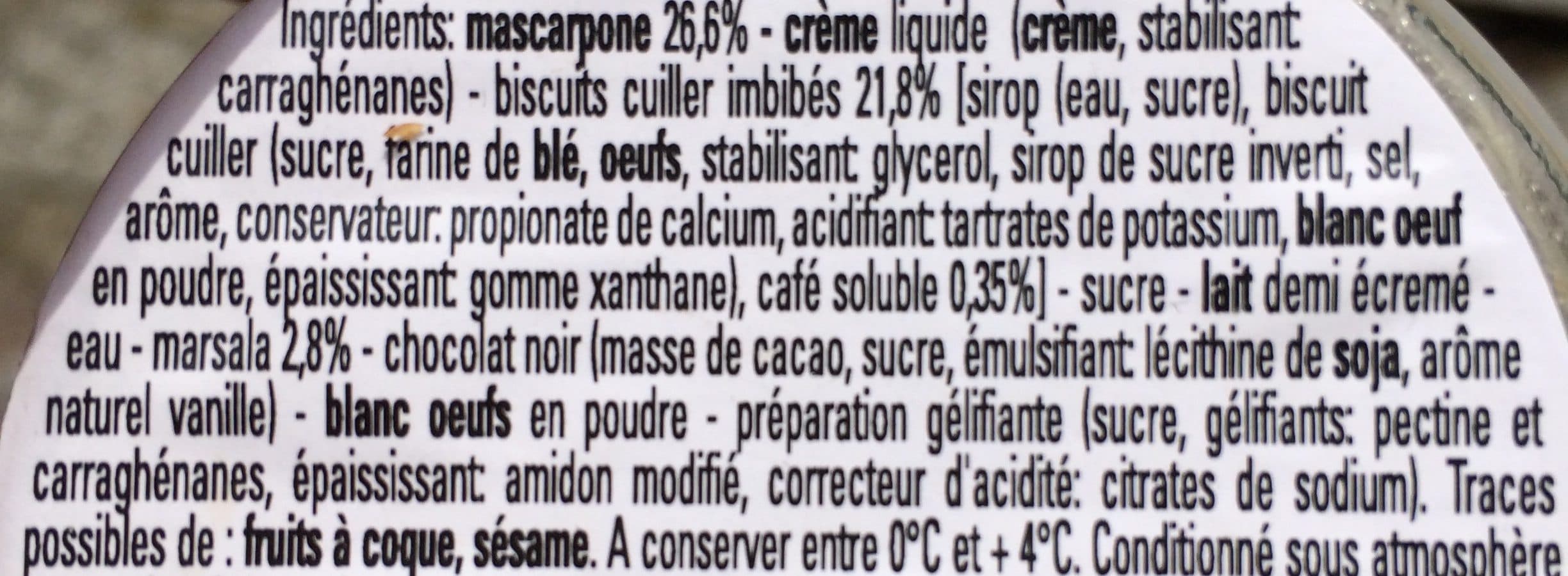 Atelier Blini Tiramisu au mascarpone et au café packshot