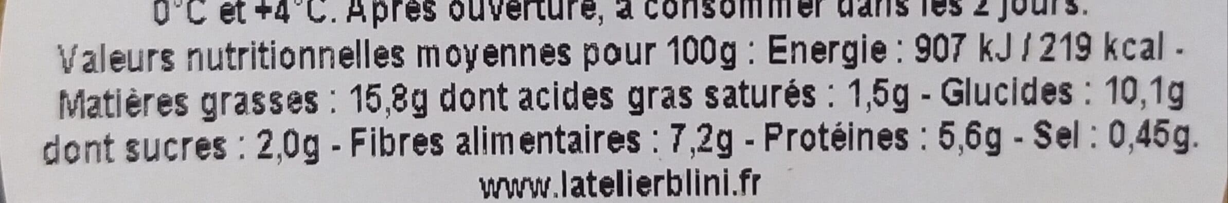 L'Atelier Blini Houmous aux poivrons packshot