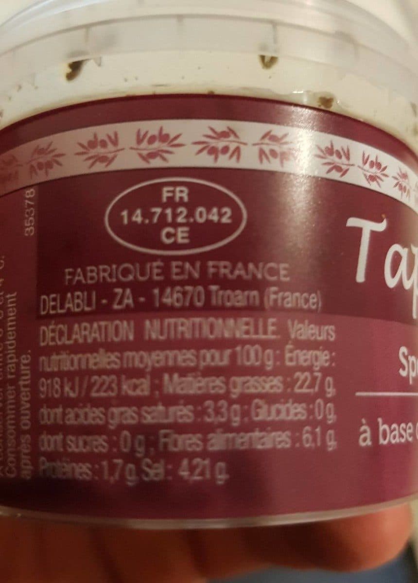 Open Food Facts Tapenade packshot