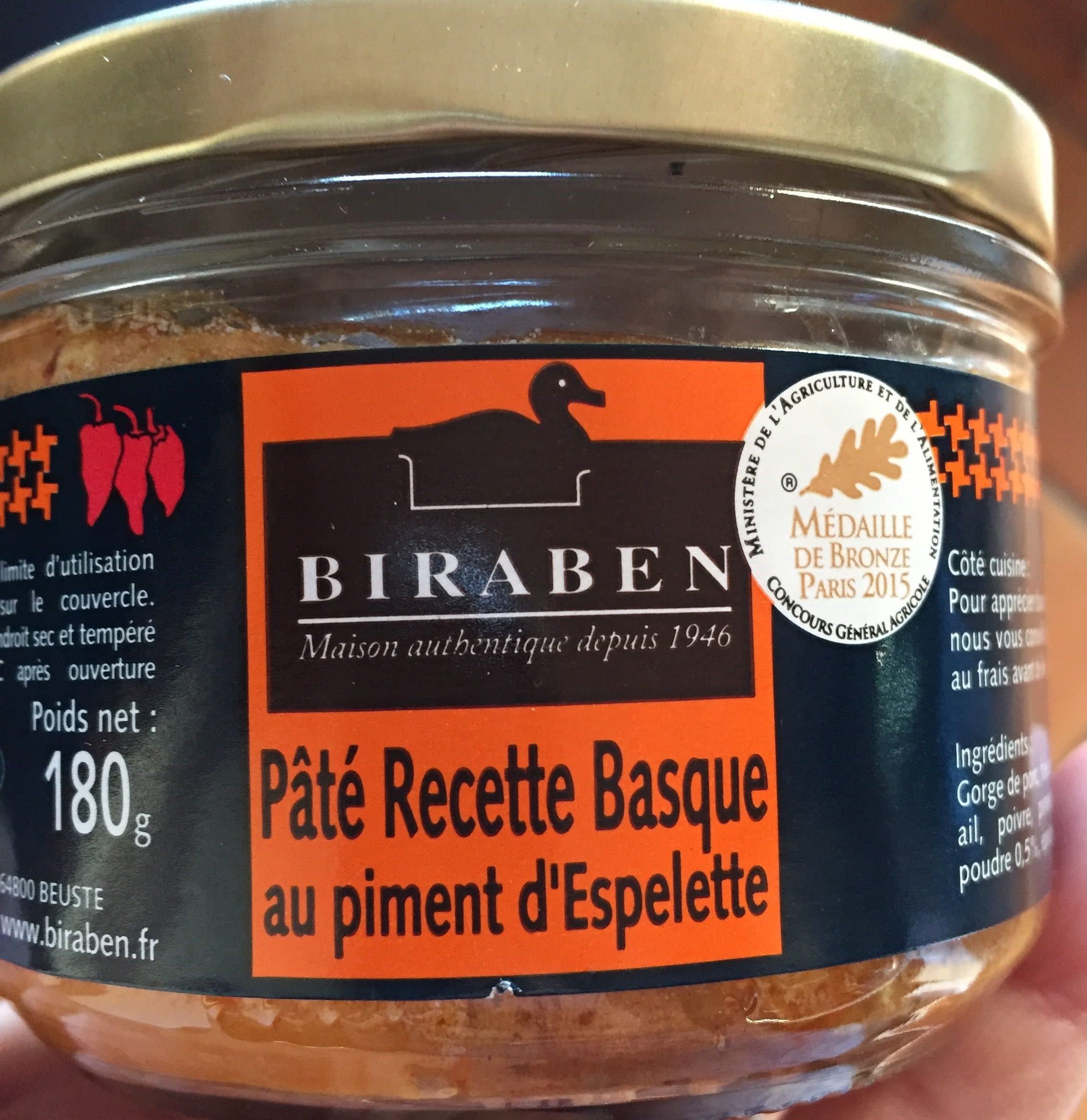Biraben Pâté Recette Basque au Piment d'Espelette packshot