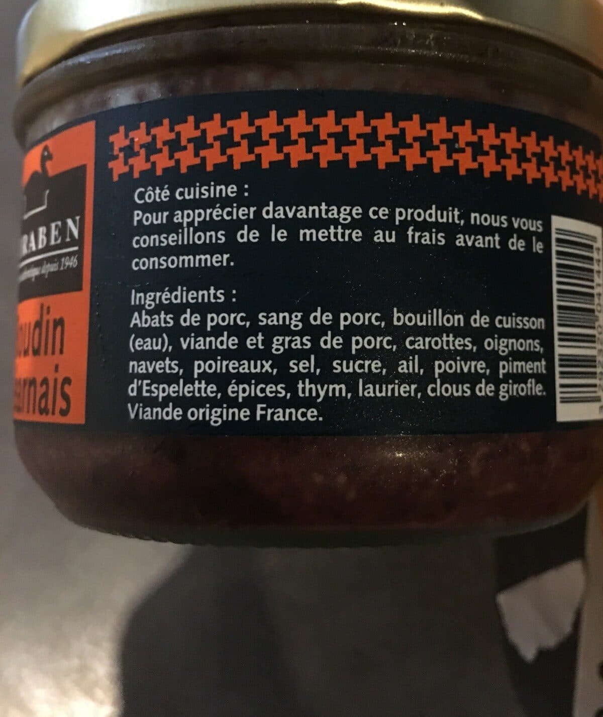 Biraben Boudin Bearnais Bocal 180g packshot