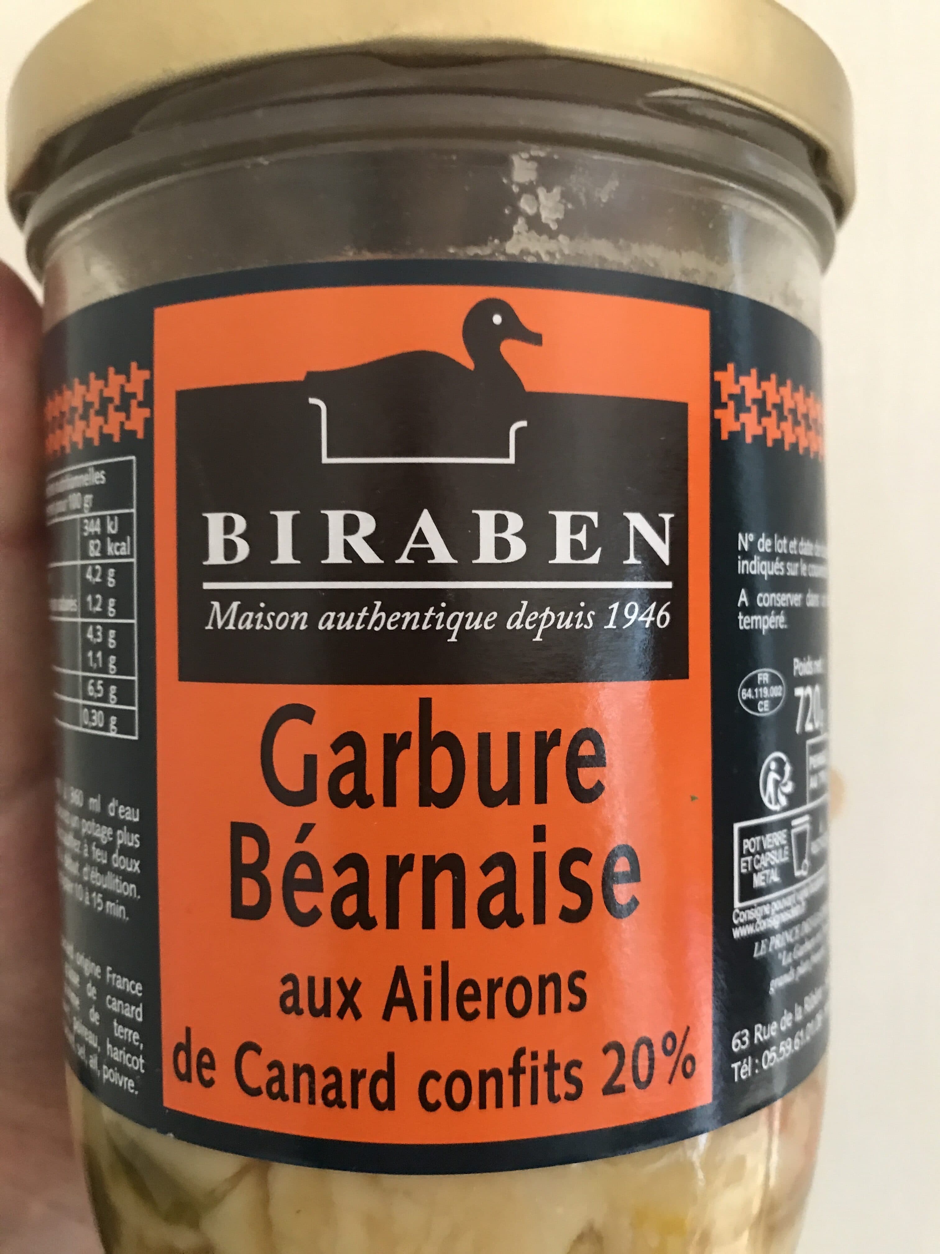 Biraben Garbure bearnaise aux ailerons de canard confits packshot