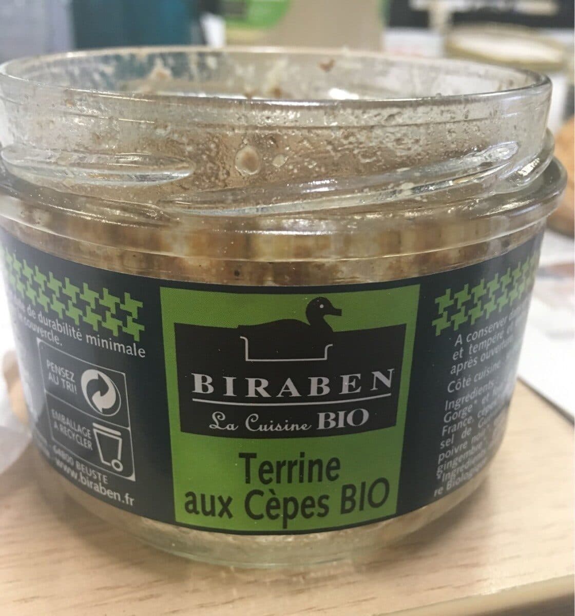 Biraben Terrine aux cèpes bio packshot