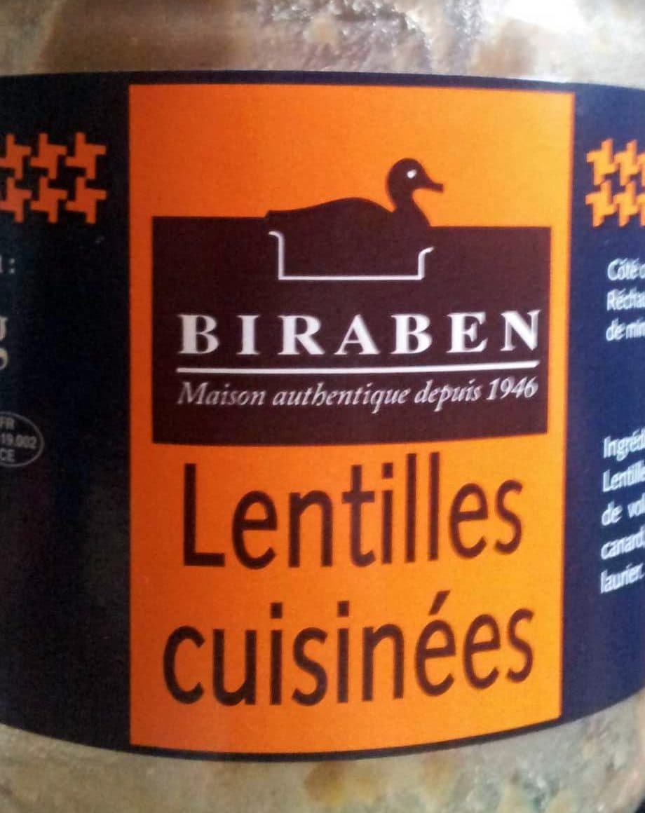 Biraben Lentilles cuisinées packshot