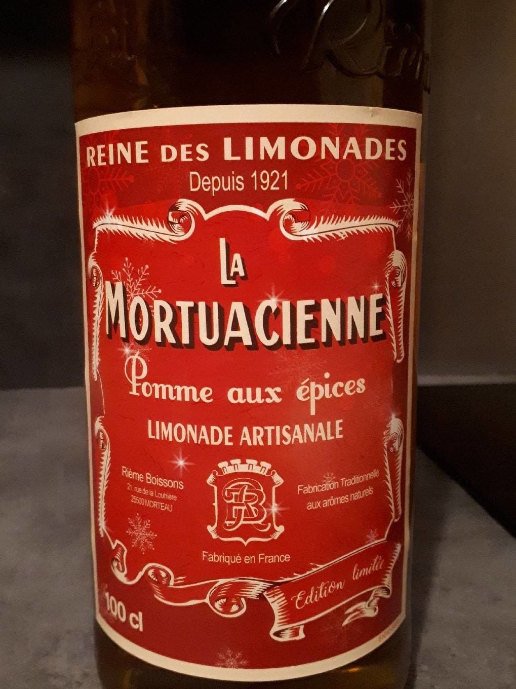 Rieme La mortuacienne limonade artisanale pomme aux épices packshot
