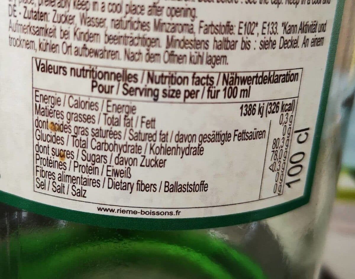 Rieme Boissons Sirop à la menthe packshot