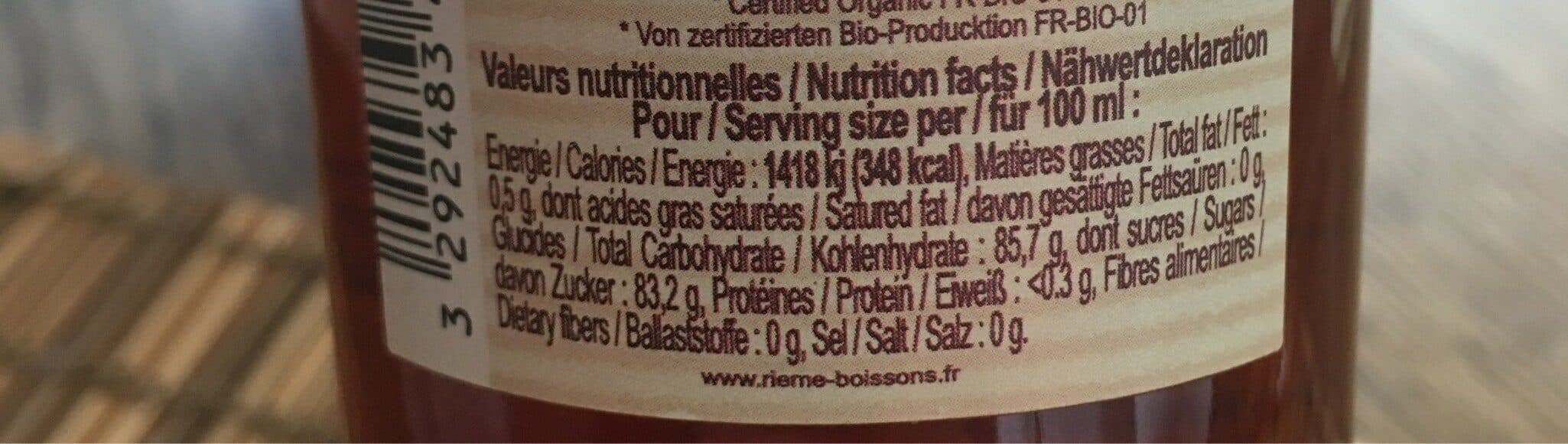 Sirop Rieme bio Sirop de fraises bio packshot