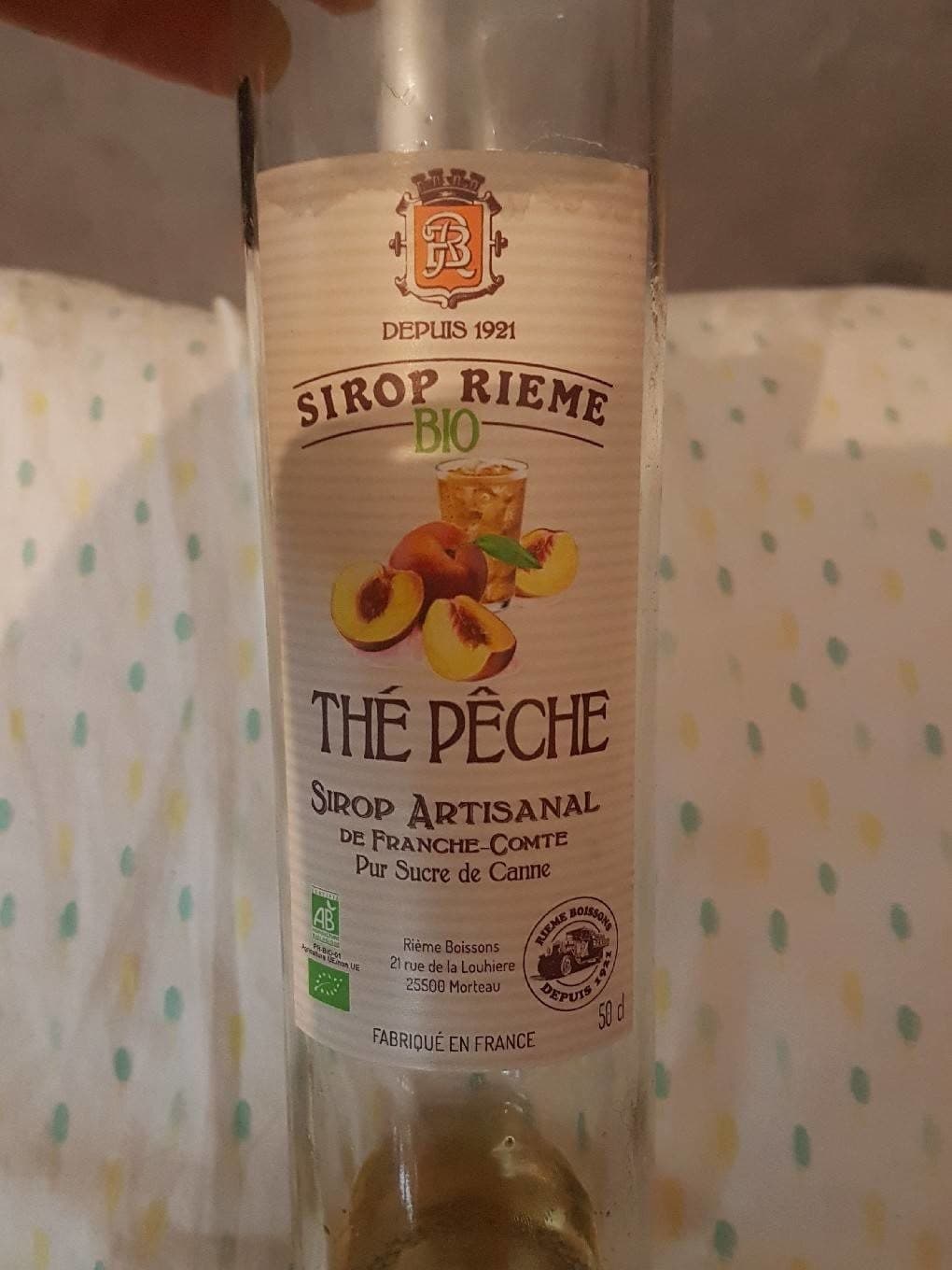 Rieme Sirop bio thé pêche packshot