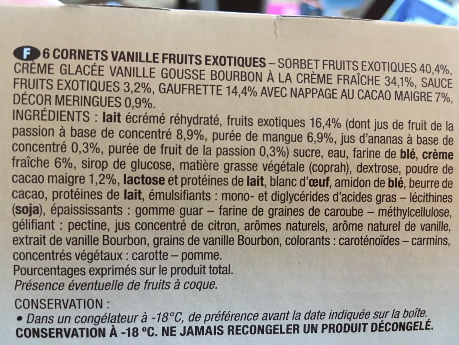 Thiriet Cornet classico saveur vanille fruits exotiques packshot