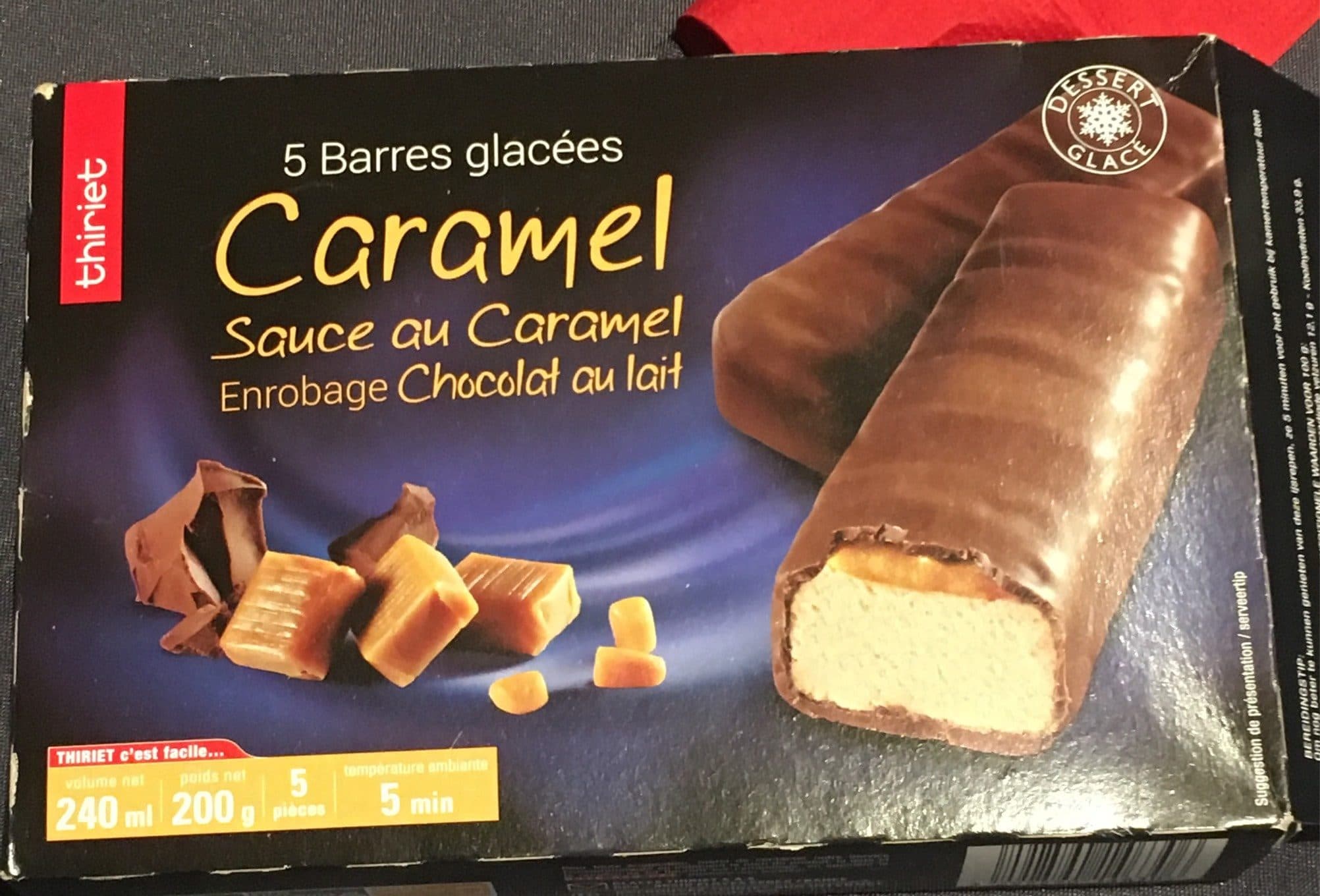 Thiriet 5 barres glacees caramel packshot