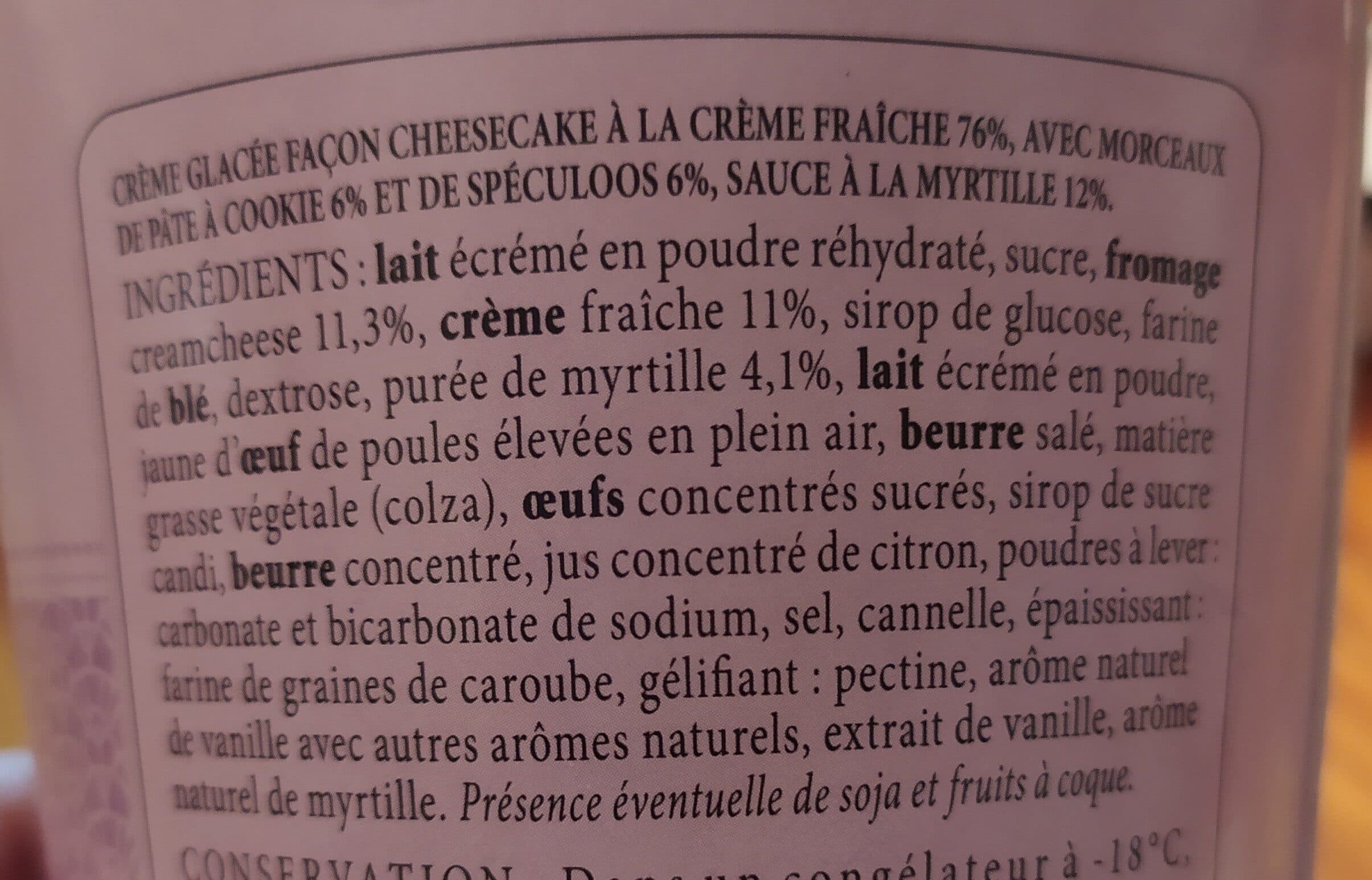 Thiriet Glace Cheesecake Myrtille packshot