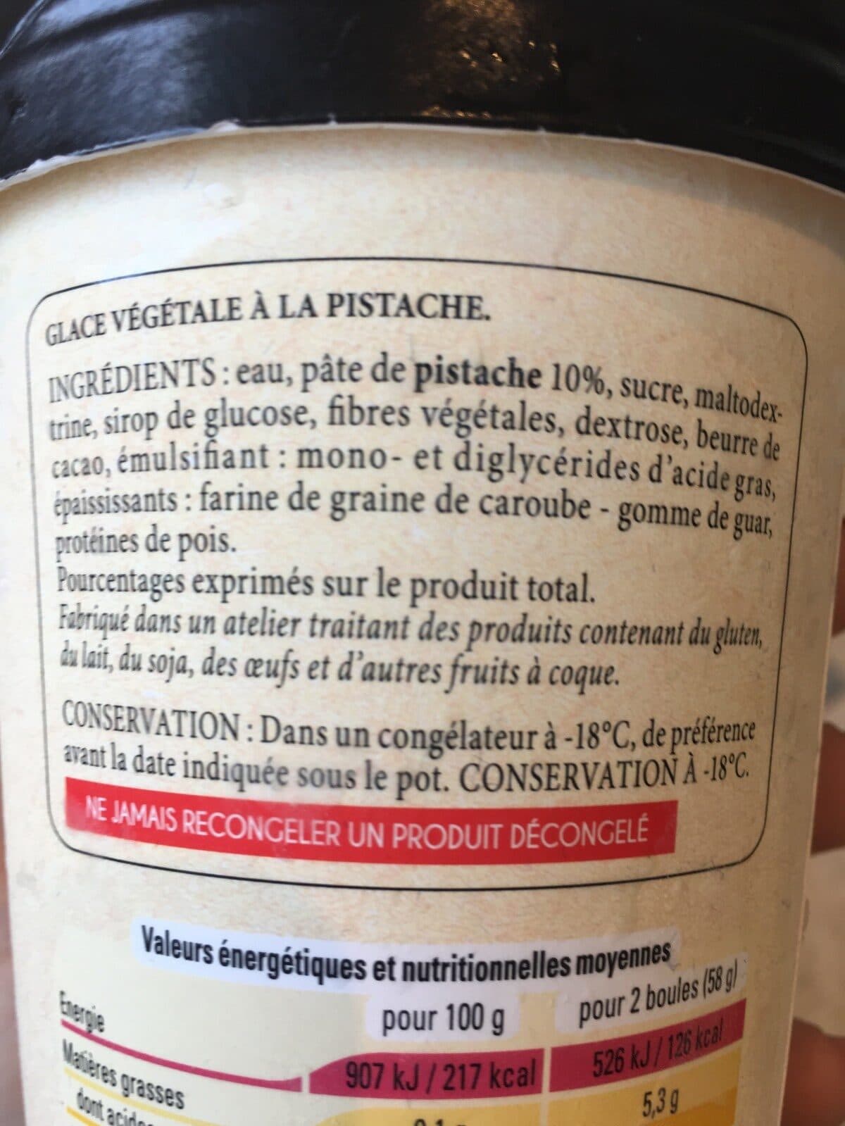 Thiriet Glace pistache packshot