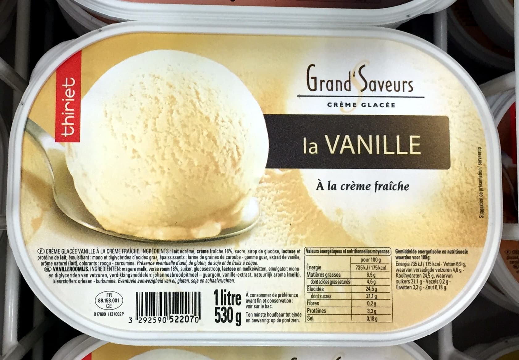 Thiriet crème glacée saveur vanille packshot