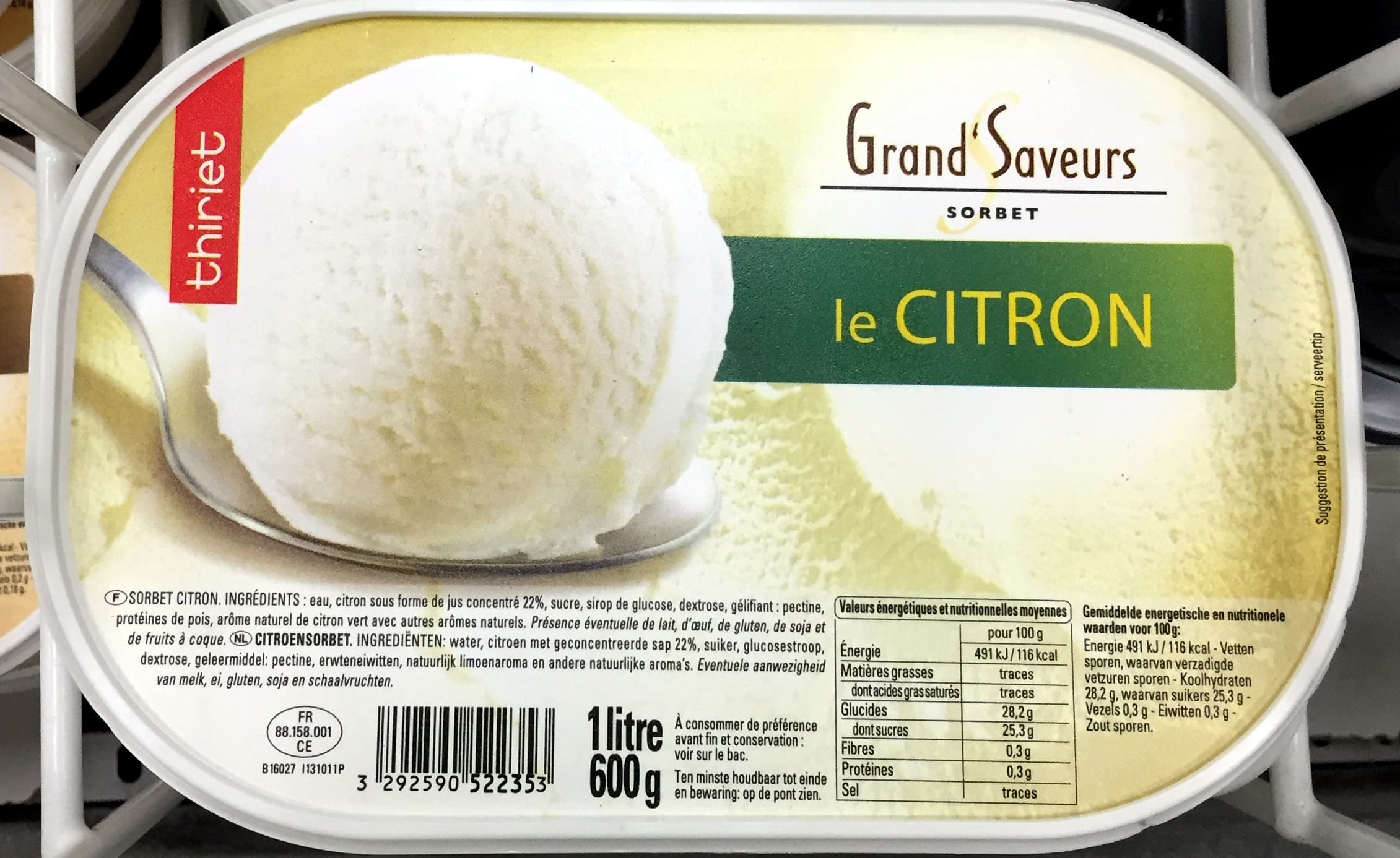 Thiriet sorbet citron packshot