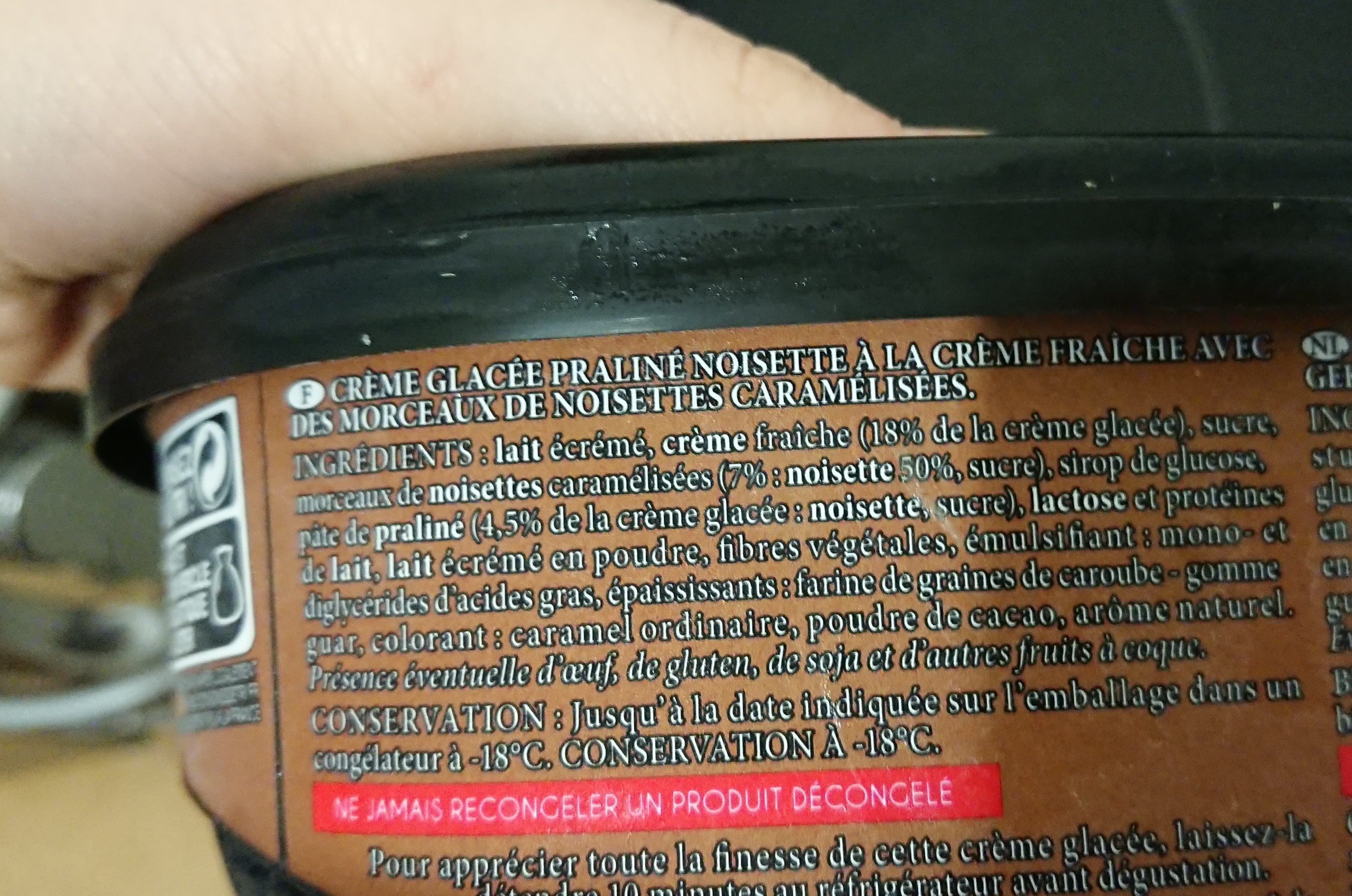 Thiriet Crème glacée praliné noisettes & morceaux de noisettes caramélisées packshot