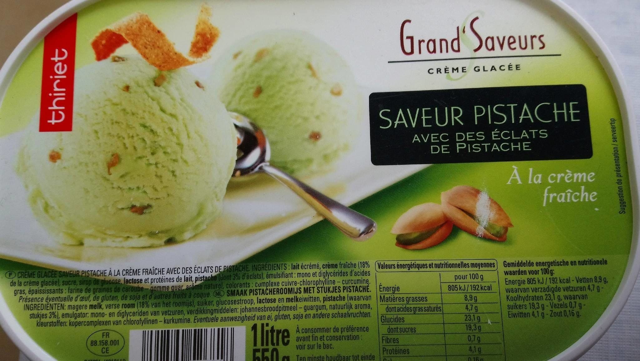 Thiriet Crème glacée saveur pistache packshot