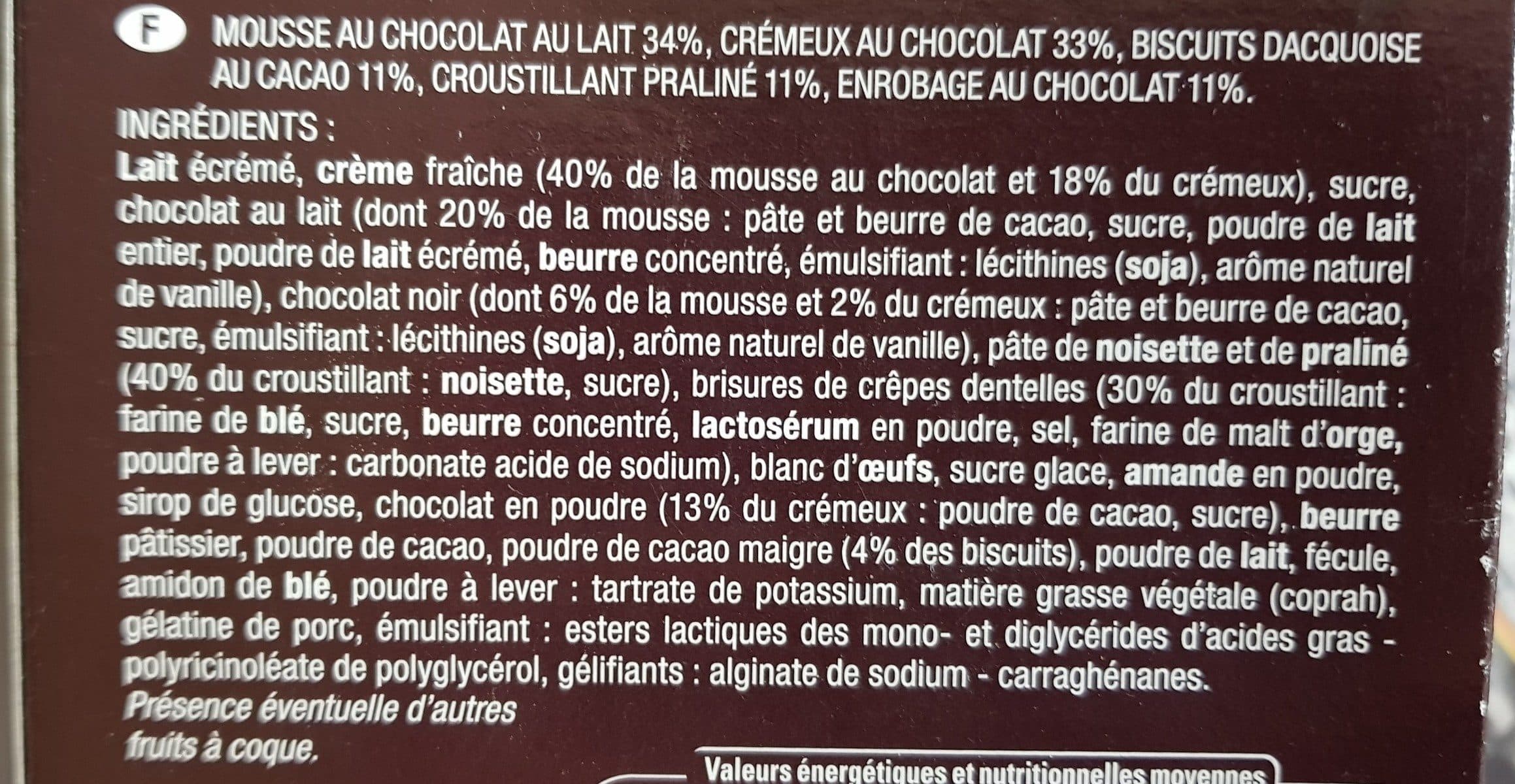 Thiriet La tablette au chocolat. Pâtisserie surgelée packshot