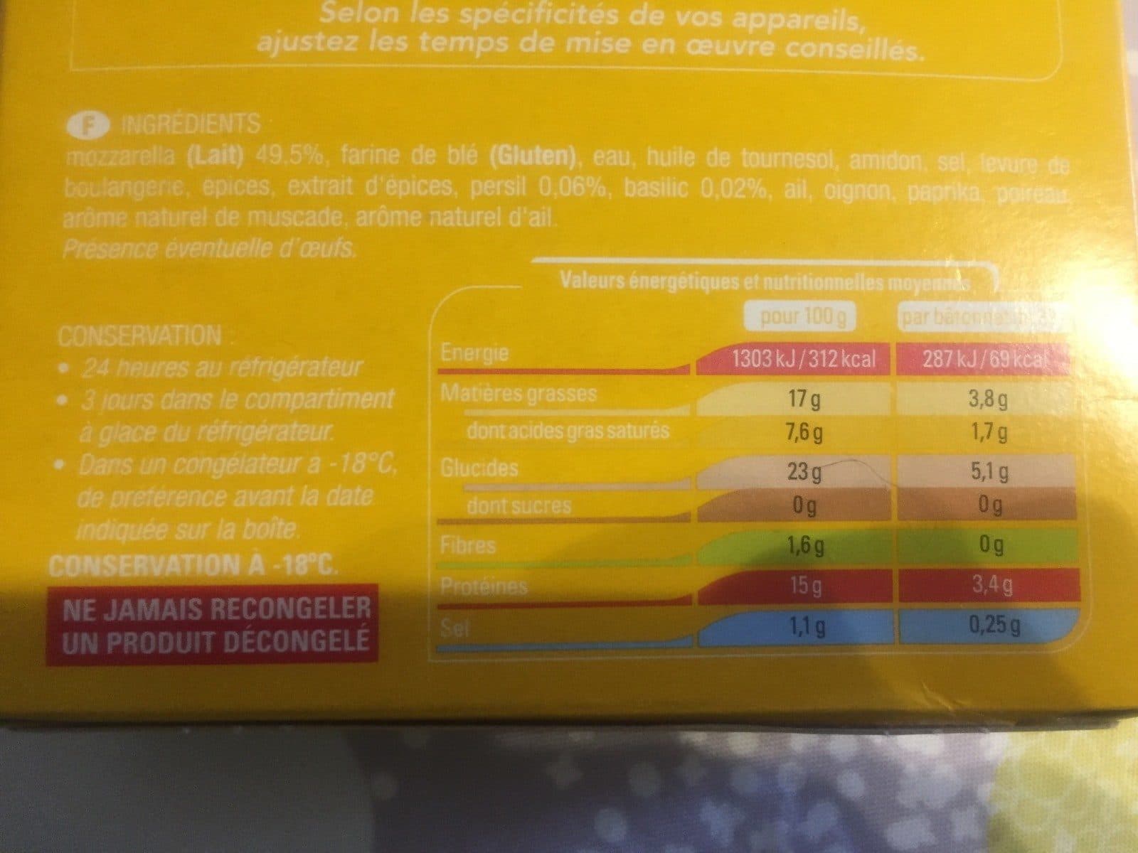 Thiriet Batonnets panes mozzarella packshot