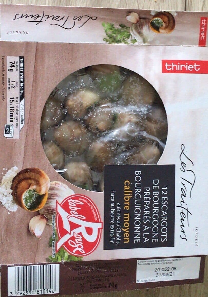 Thiriet Escargot de bourgogne prepares a la bourguignonne packshot